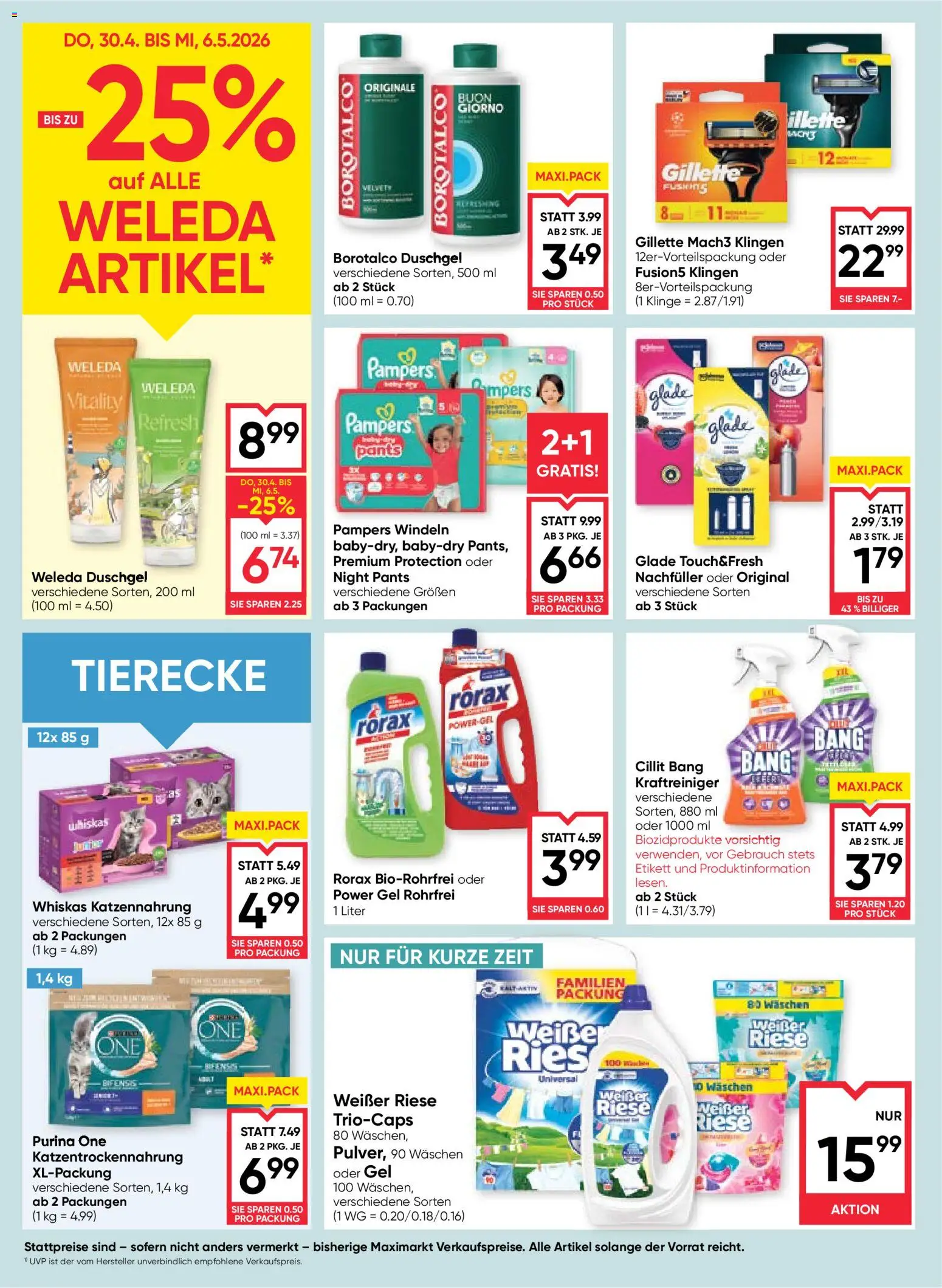 Maximarkt Flugblatt gültig ab 30.04.2026 | Seite: 16 | Produkte: Pampers, Duschgel