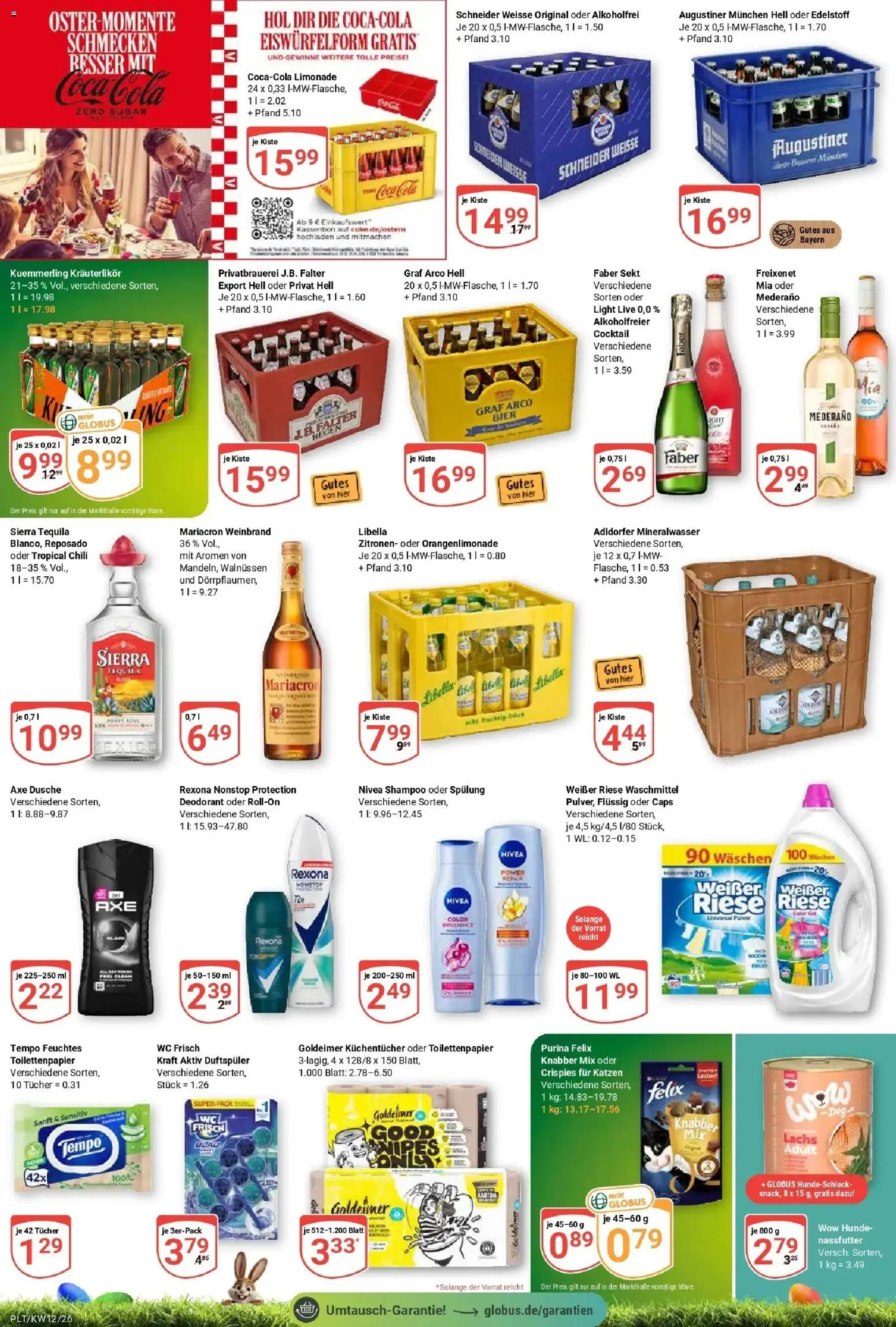 Globus prospekt Plattling	 – gültig ab 15.03.2026 | Seite: 3 | Produkte: Dusche, Tequila, Waschmittel, Axe