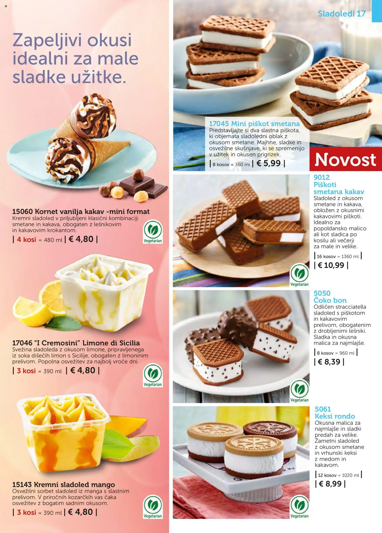 Novi Bofrost katalog ponudbe – veljaven od 01.11.2025 | Stran: 17 | Izdelki: Keksi, Kakav, Smetana, Sladoled