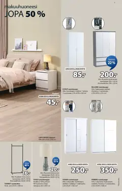 JYSK-mainoslehti voimassa 05.03.2026 alkaen | Sivu: 7 | Tuotteet: Vaatekaappi, Yöpöytä, Hylly