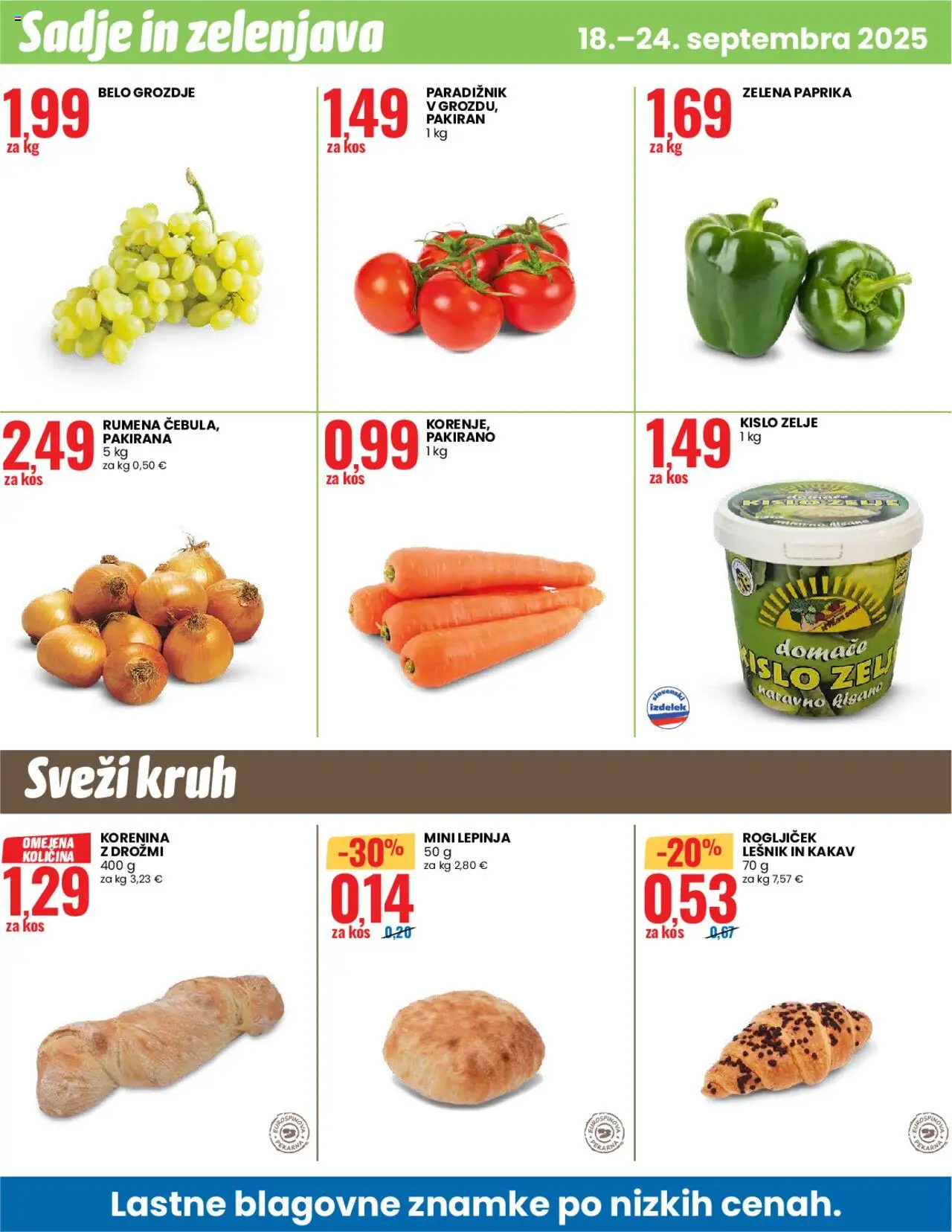 Novi Eurospin katalog ponudbe – veljaven od 18.09.2025 | Stran: 12 | Izdelki: Lepinja, Paprika, Kakav, Zelenjava