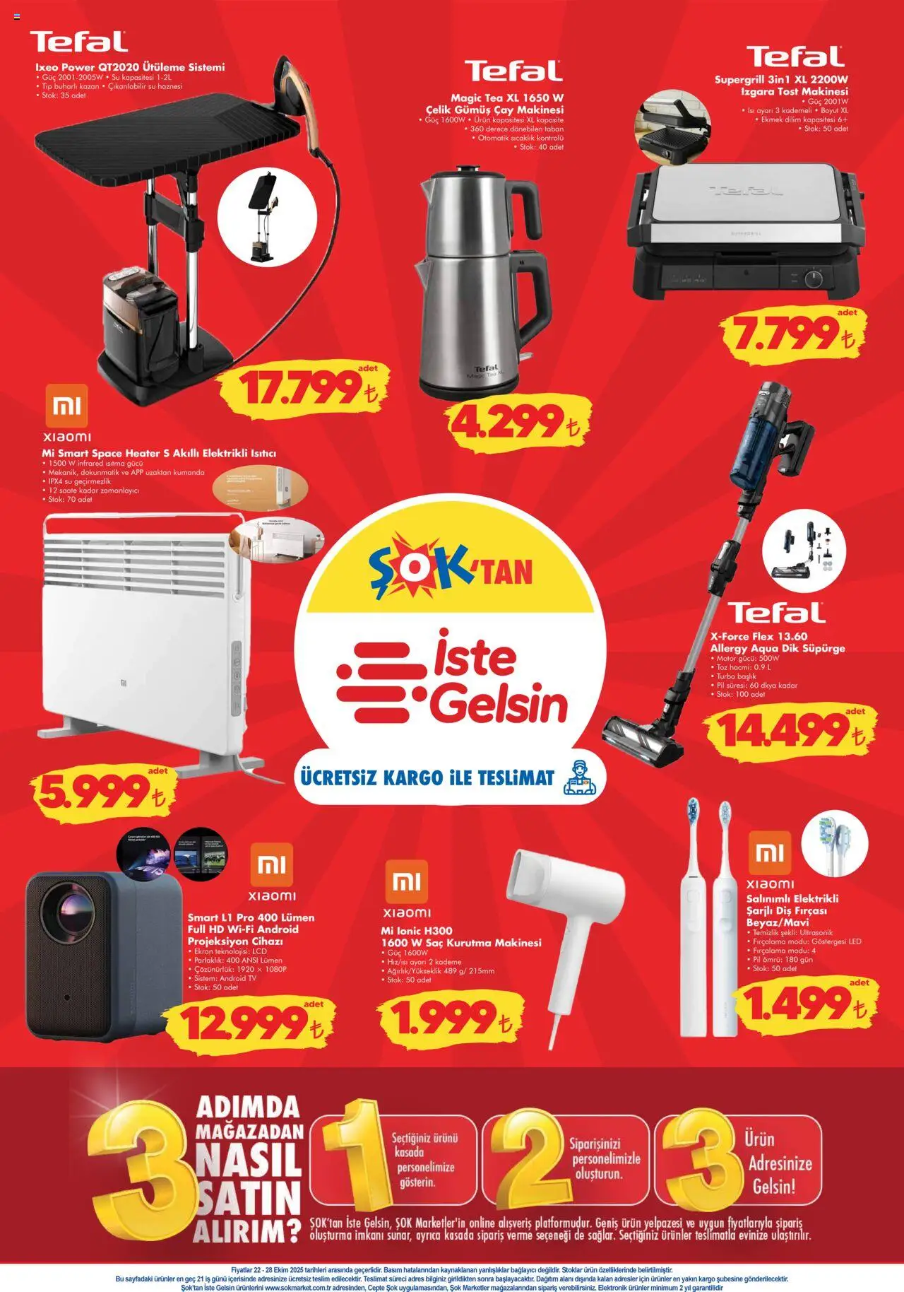 Şok Market Katalog - 22.10.2025 tarihinden itibaren geçerlidir | Sayfa: 7 | Ürünler: Çay makinesi, Kurutma makinesi, Su, Elektrikli ısıtıcı