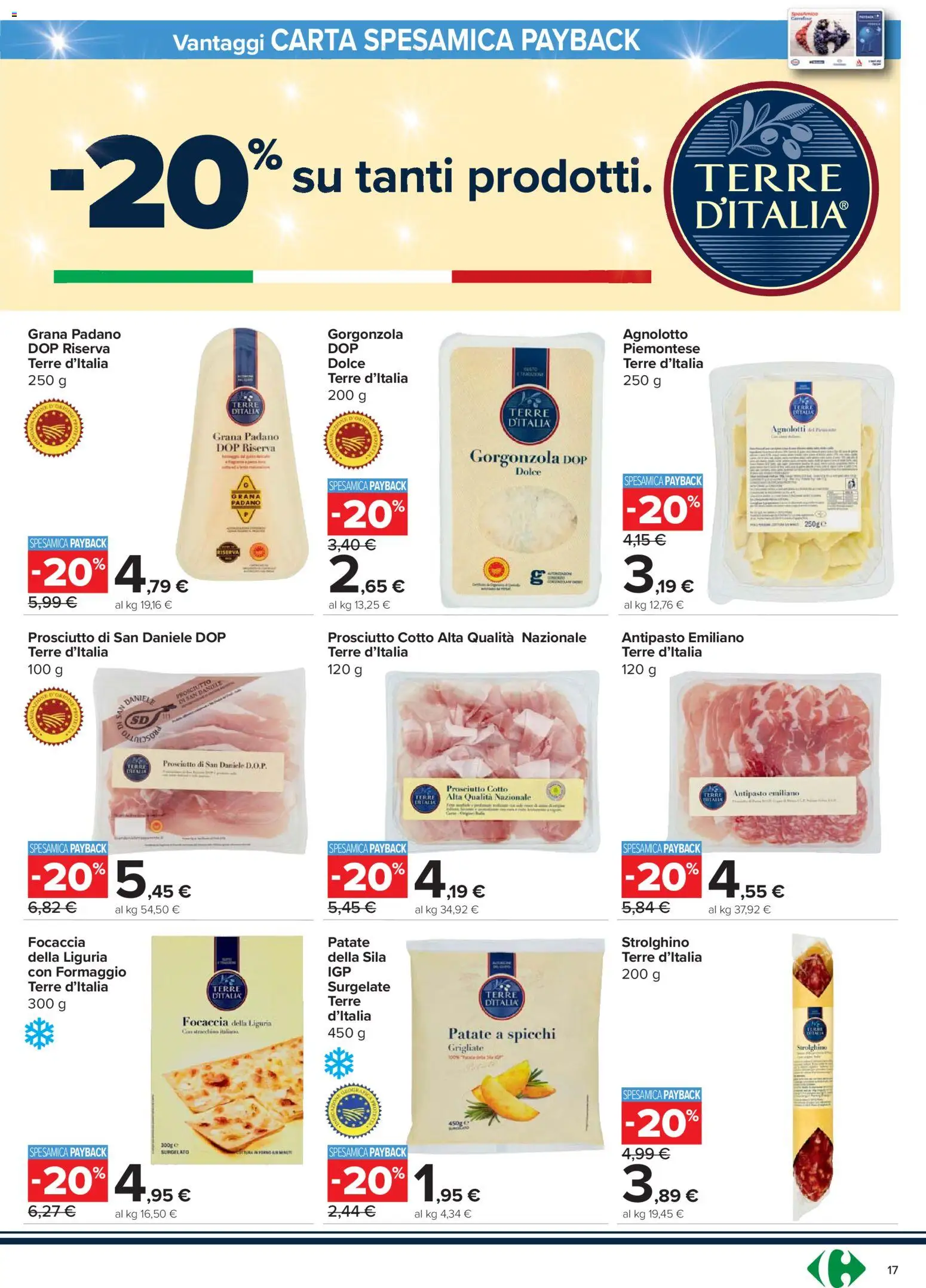 Volantino Carrefour del 18.12.2025 | Pagina: 17 | Prodotti: Prosciutto Cotto, Patate, Formaggio, Grana Padano