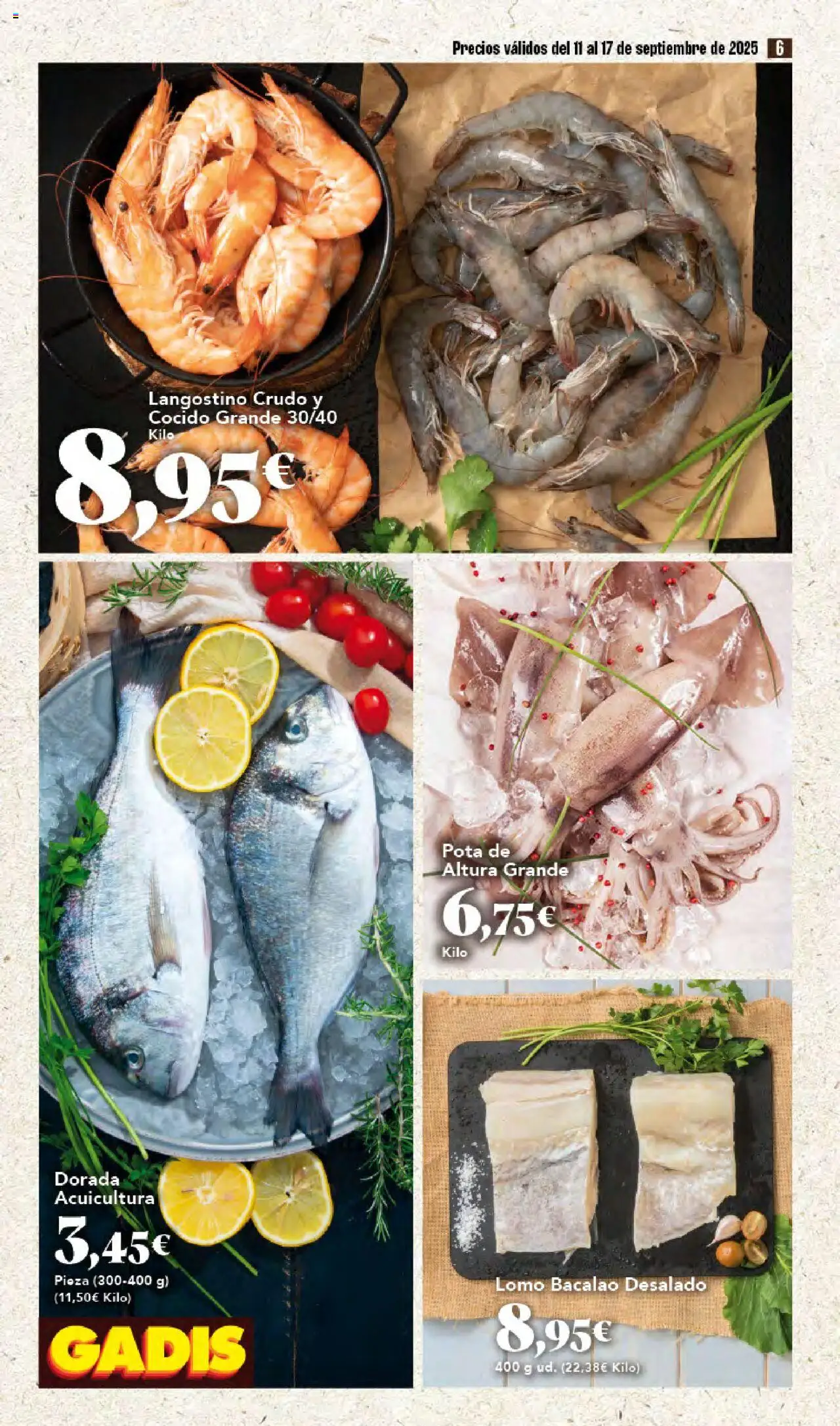 Gadis folleto │ válido desde el 11.09.2025 | Página: 6 | Productos: Langostino