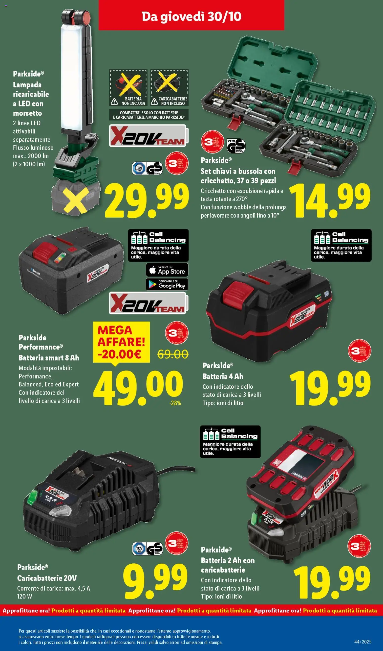 Volantino Lidl del 27.10.2025 | Pagina: 47 | Prodotti: Batteria, Batterie, Lampada, Caricabatterie