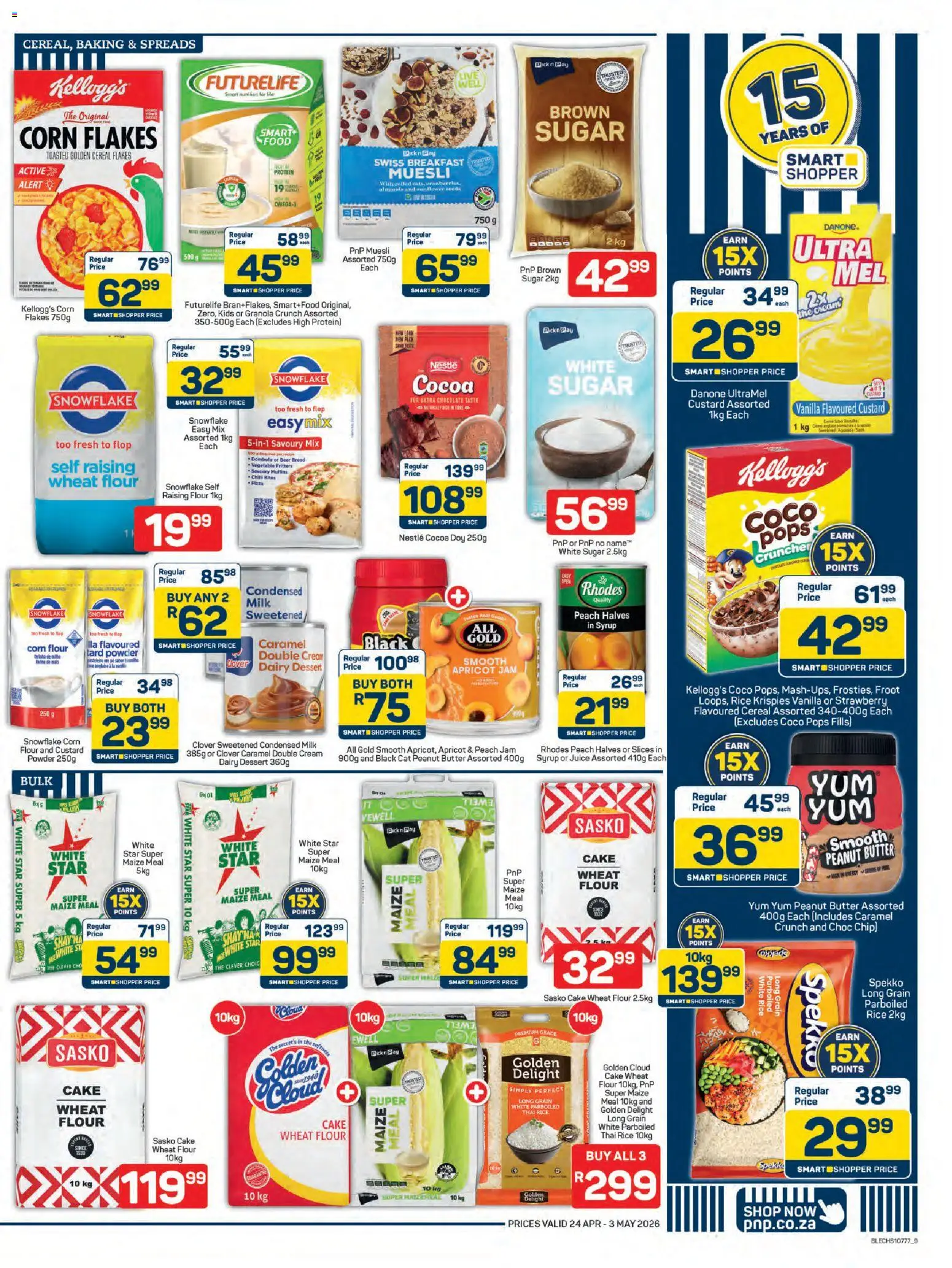 New Pick n Pay catalogue – valid from 24.04.2026 | Page: 9 | Products: Maize meal, Bread, Rice, Cream