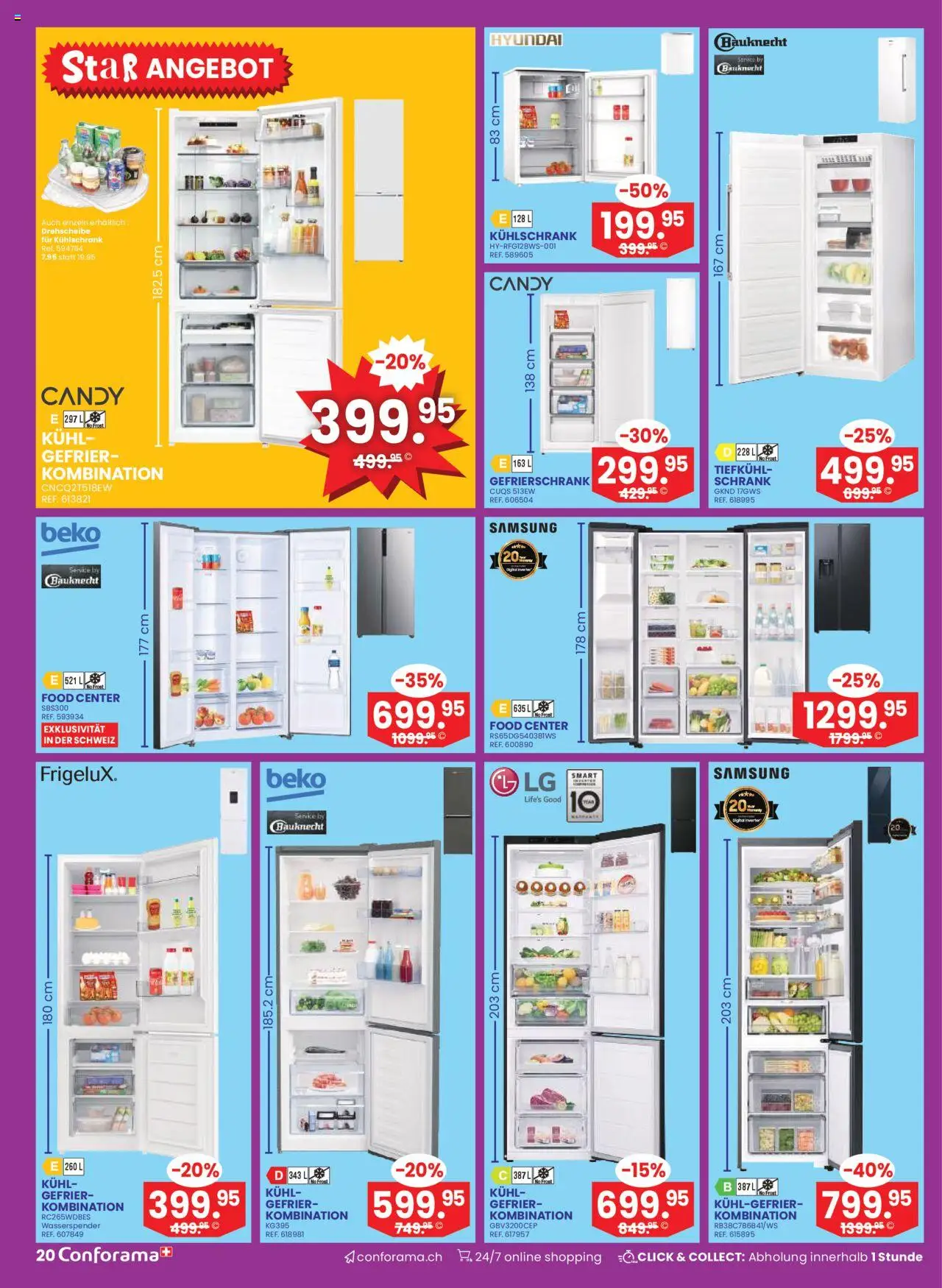 Conforama Aktionen – gültig ab 01.10.2025 | Seite: 20 | Produkte: Schrank, Samsung, Kühlschrank, Gefrierschrank