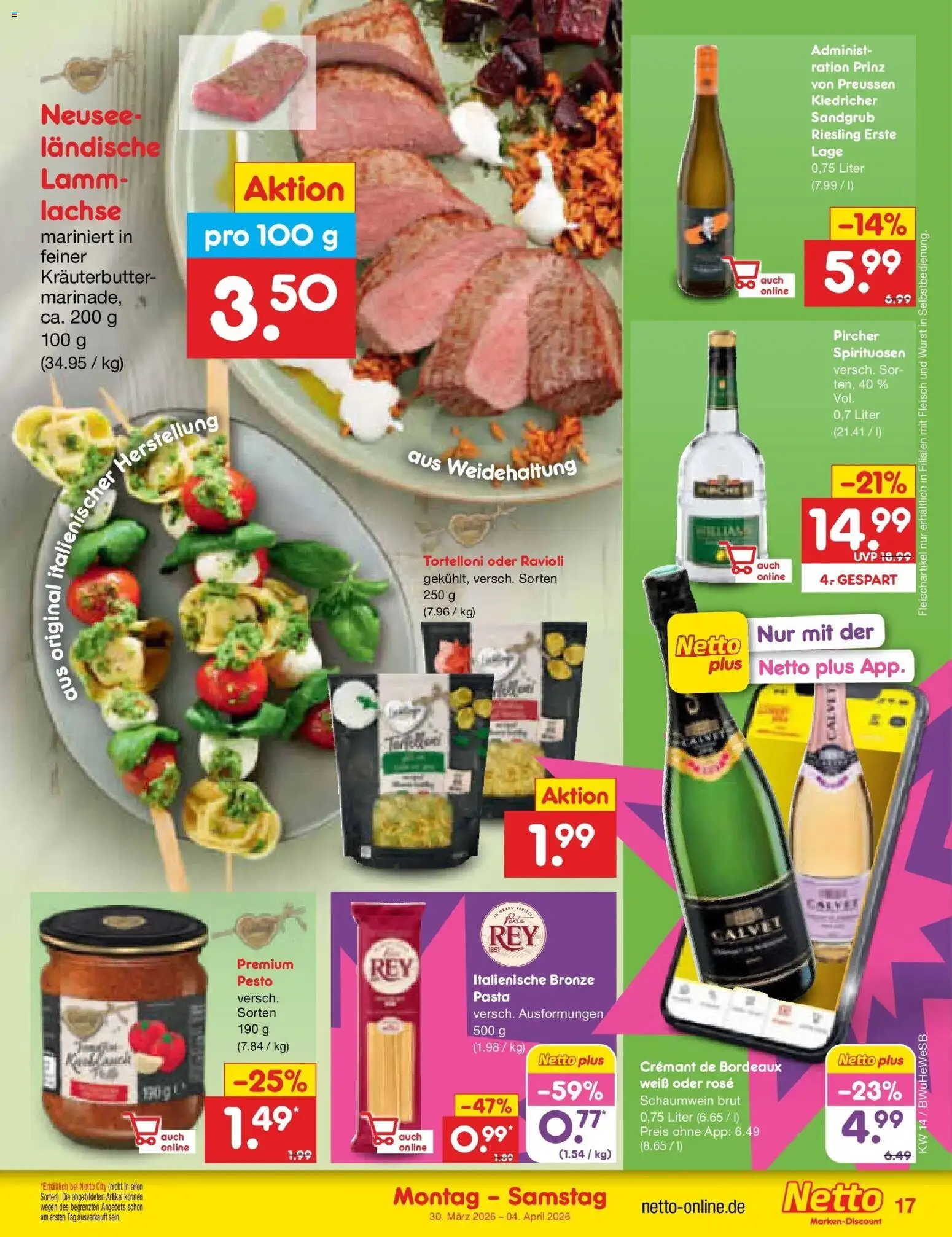 Netto Marken-Discount Prospekt Stemwede-Dielingen	 – gültig ab 29.03.2026 | Seite: 19 | Produkte: Kräuterbutter, Wurst, Pasta, Fleisch