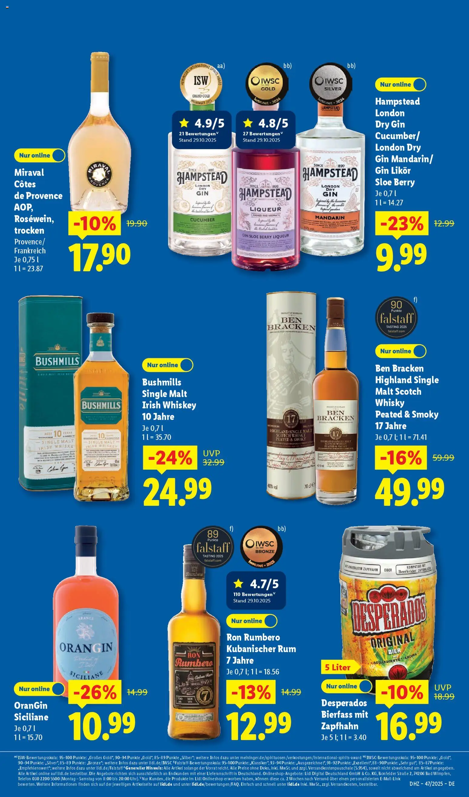 Lidl Prospekt Uffenheim – gültig ab 17.11.2025 | Seite: 25 | Produkte: Bier, Gin, Whiskey, Telefon