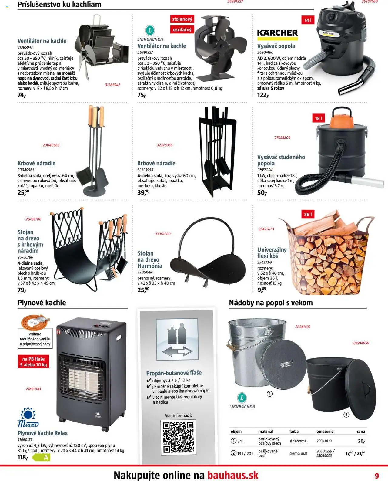 Nové Bauhaus akcie – leták je platný od 06.10.2025 | Strana: 9 | Produkty: Kachle, Ventilátor, Náradie, Vysávač