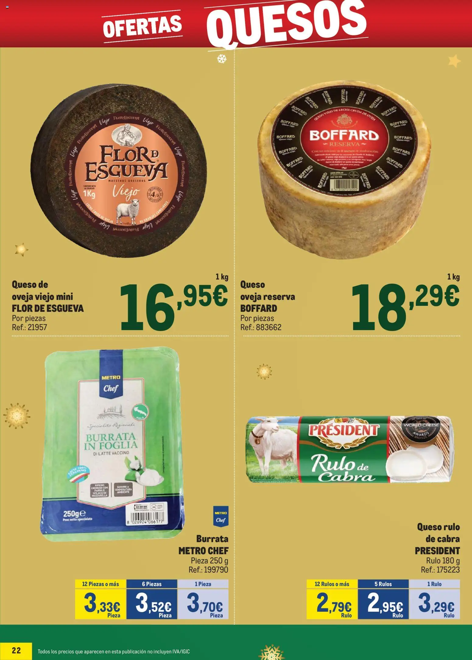 Makro - Precios Especial Levante │ válido desde el 09.12.2025 | Página: 22 | Productos: Leche, Queso, Peso