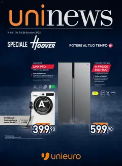 Anteprima del volantino Unieuro Hoover catalogo valido a partire dal 05.12.2025