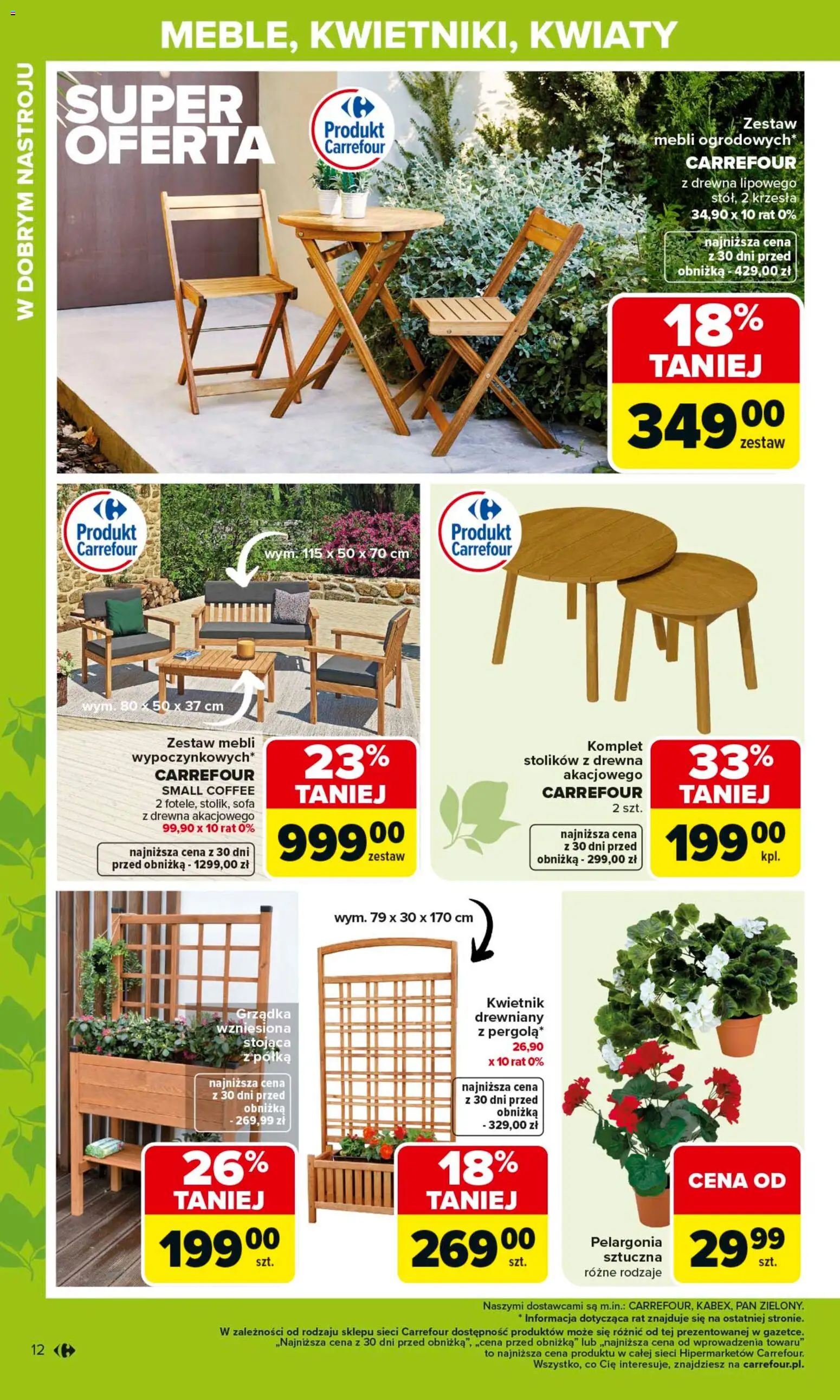 Carrefour gazetka - Ogród od 02.03.2026 | Strona: 12 | Produkty: Sofa, Półka, Kwiaty