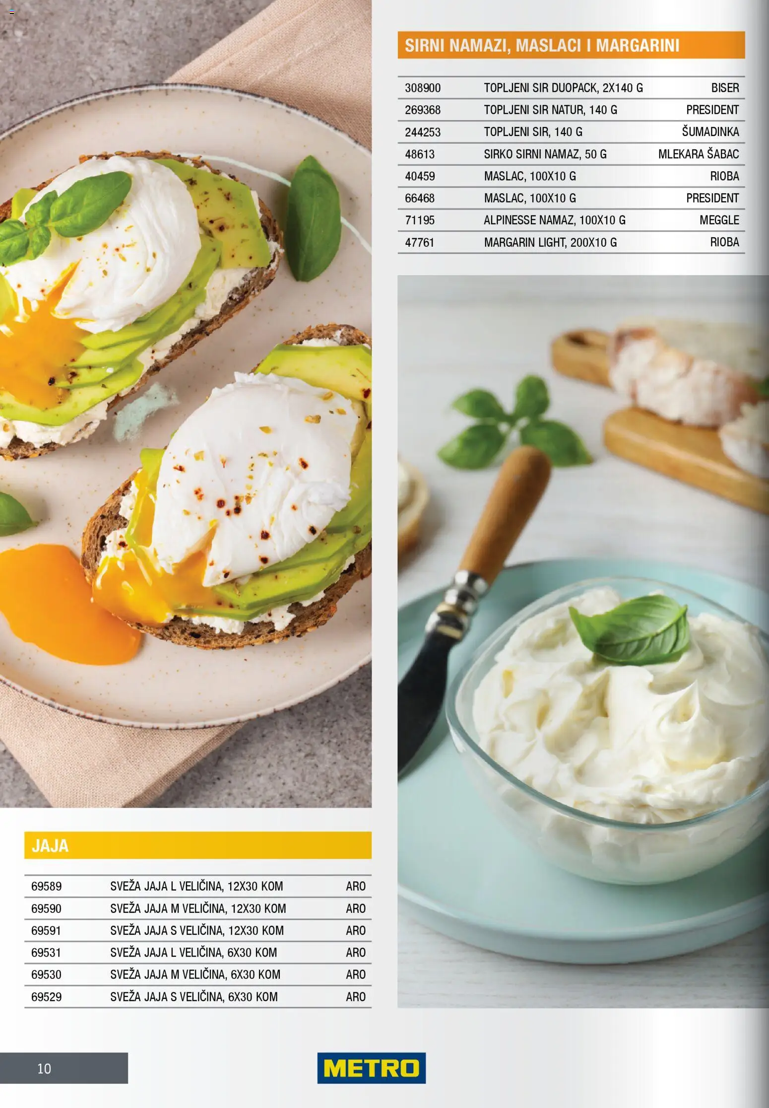 Metro katalog - važi od 28.11.2025 | Strana: 10 | Proizvode: Margarin, Sir, Jaja, Topljeni sir