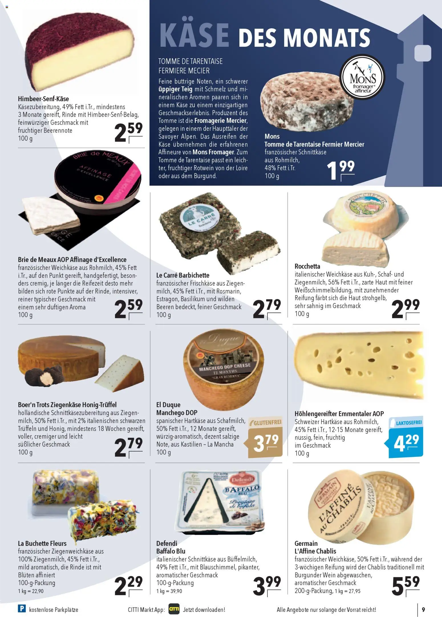 CITTI Markt Prospekt 	 – gültig ab 25.02.2026 | Seite: 9 | Produkte: Käse, Ziegenkäse, Wein, Frischkase