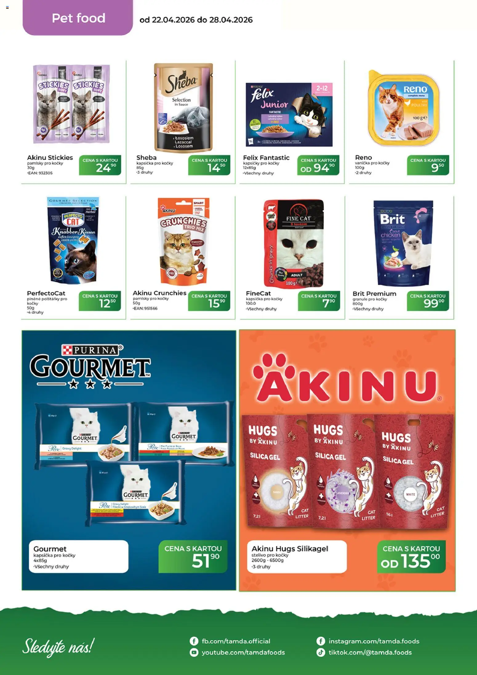 Tamda Foods leták od 22.04.2026 | Strana: 50 | Produkty: Felix, Polštářky, Felix fantastic, Sheba