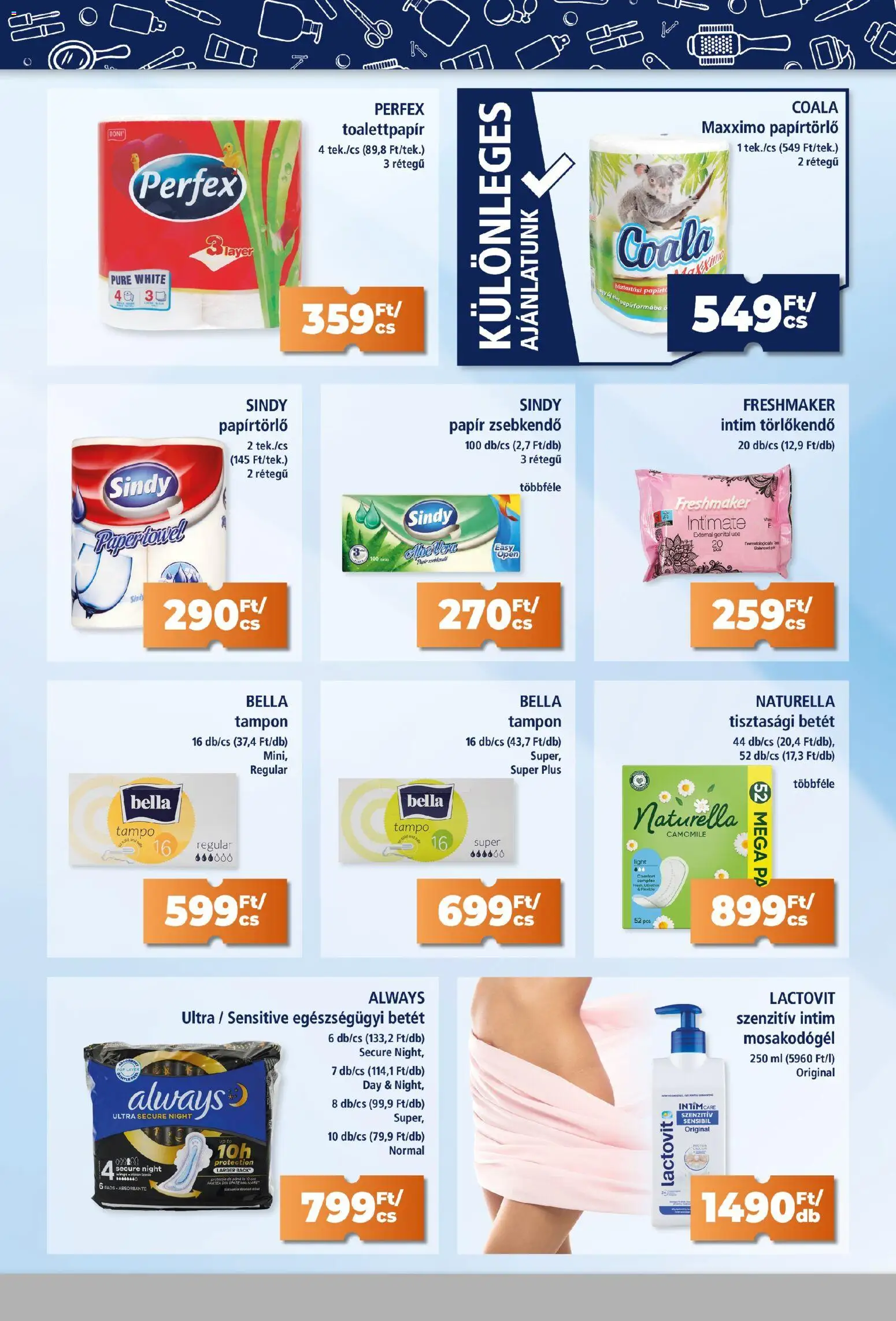 Goods Market akciós ujság - amely érvényes a következő dátumtól: 05.03.2026 | Oldal: 5 | Termékek: Papírtörlő, Törlőkendő, Tisztasági betét