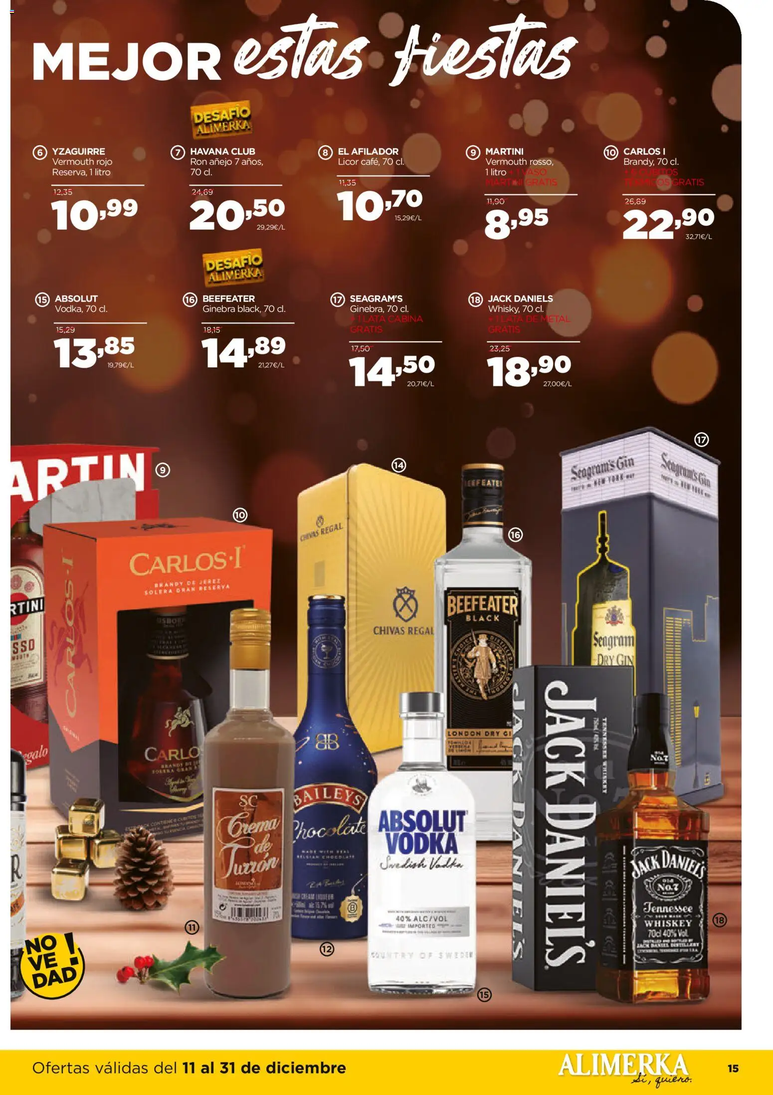 Alimerka folleto Asturias │ válido desde el 11.12.2025 | Página: 15 | Productos: Licor, Ron, Crema, Vodka