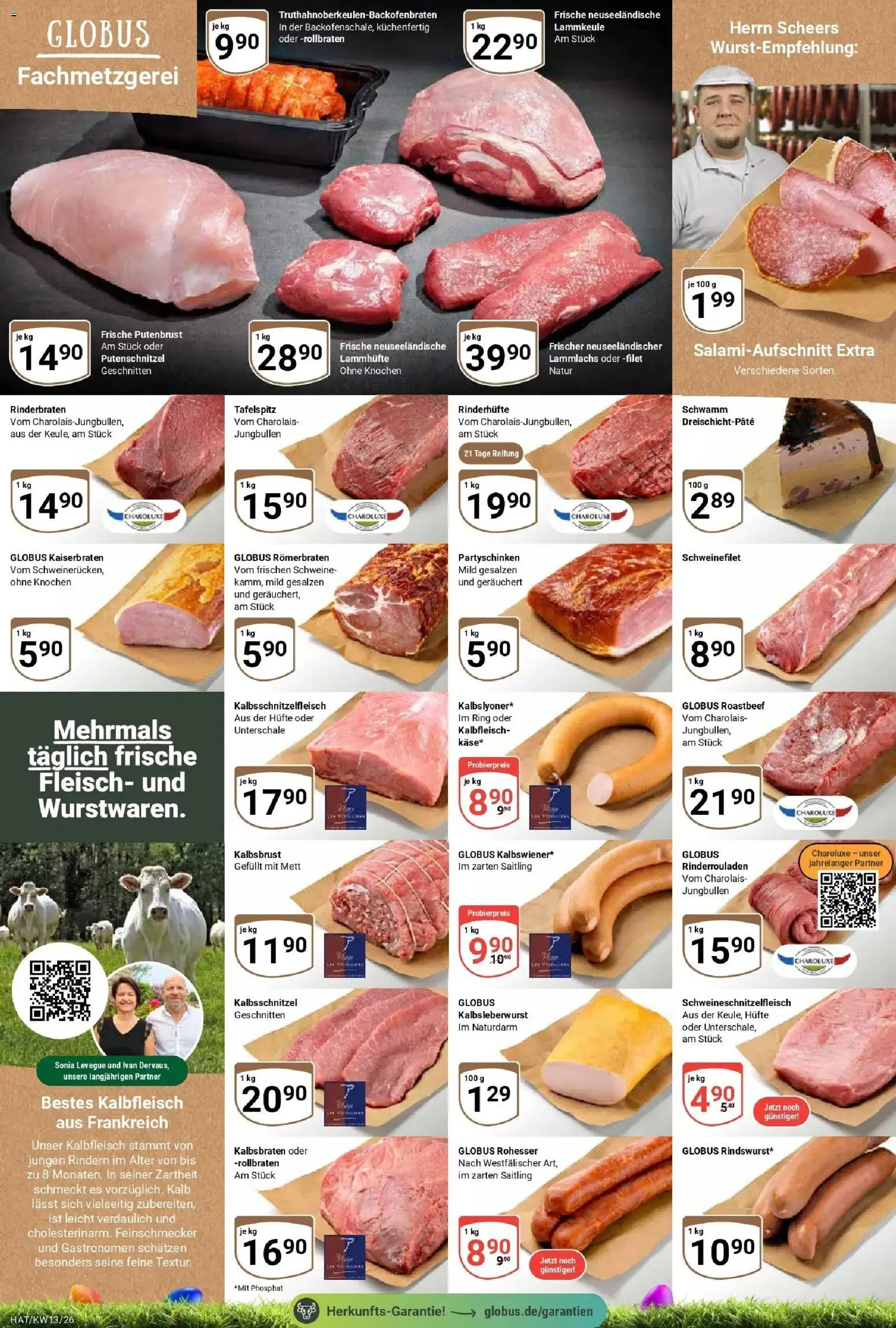 Globus prospekt Hattersheim	 – gültig ab 23.03.2026 | Seite: 8 | Produkte: Rinderbraten, Lammkeule, Schweinefilet, Fleisch