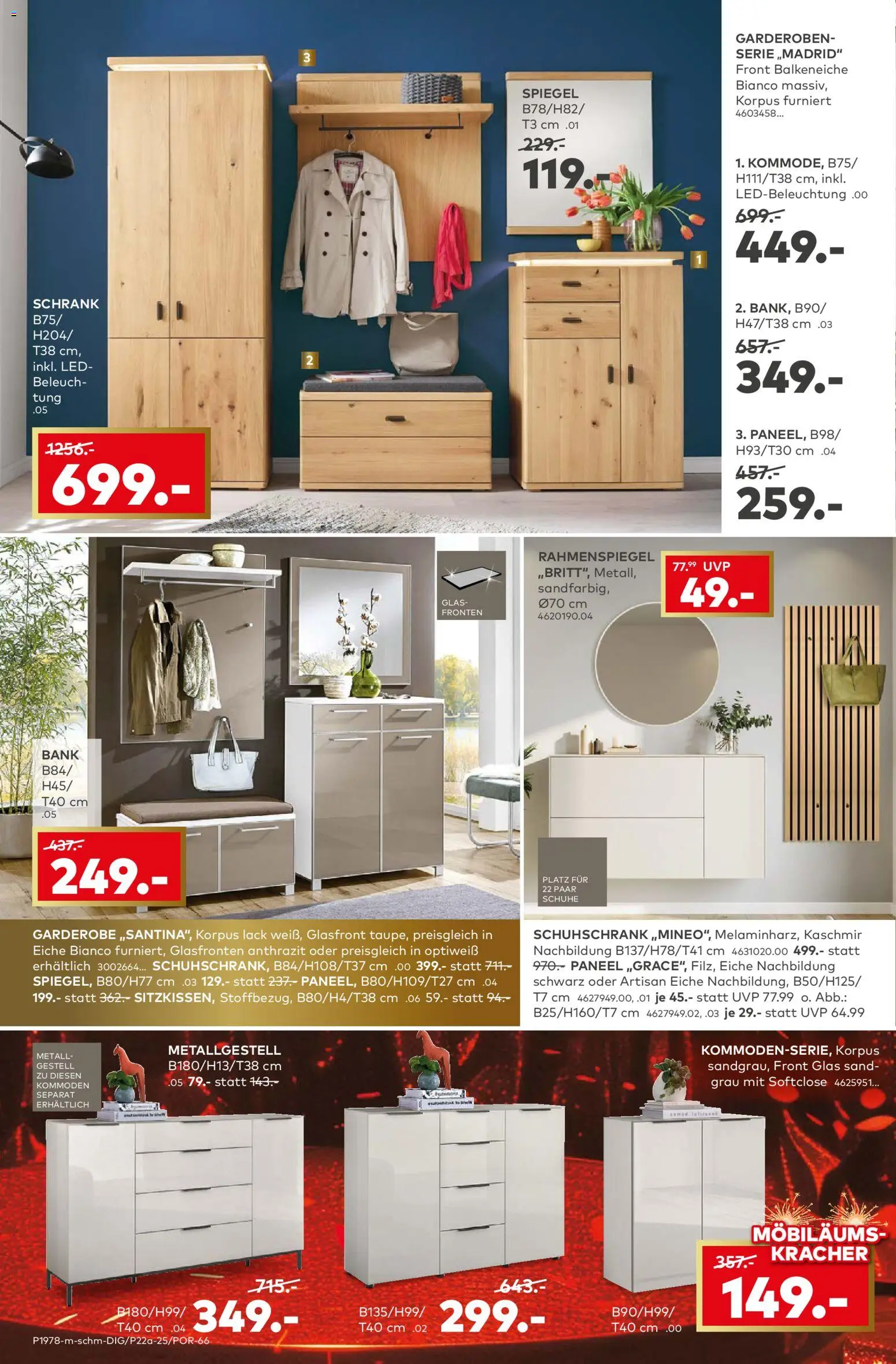 Porta! Kleinmöbel und mehr: Top-Angebote zum Möbiläum - Aachen – gültig ab 10.11.2025 | Seite: 2 | Produkte: Schrank, Spiegel