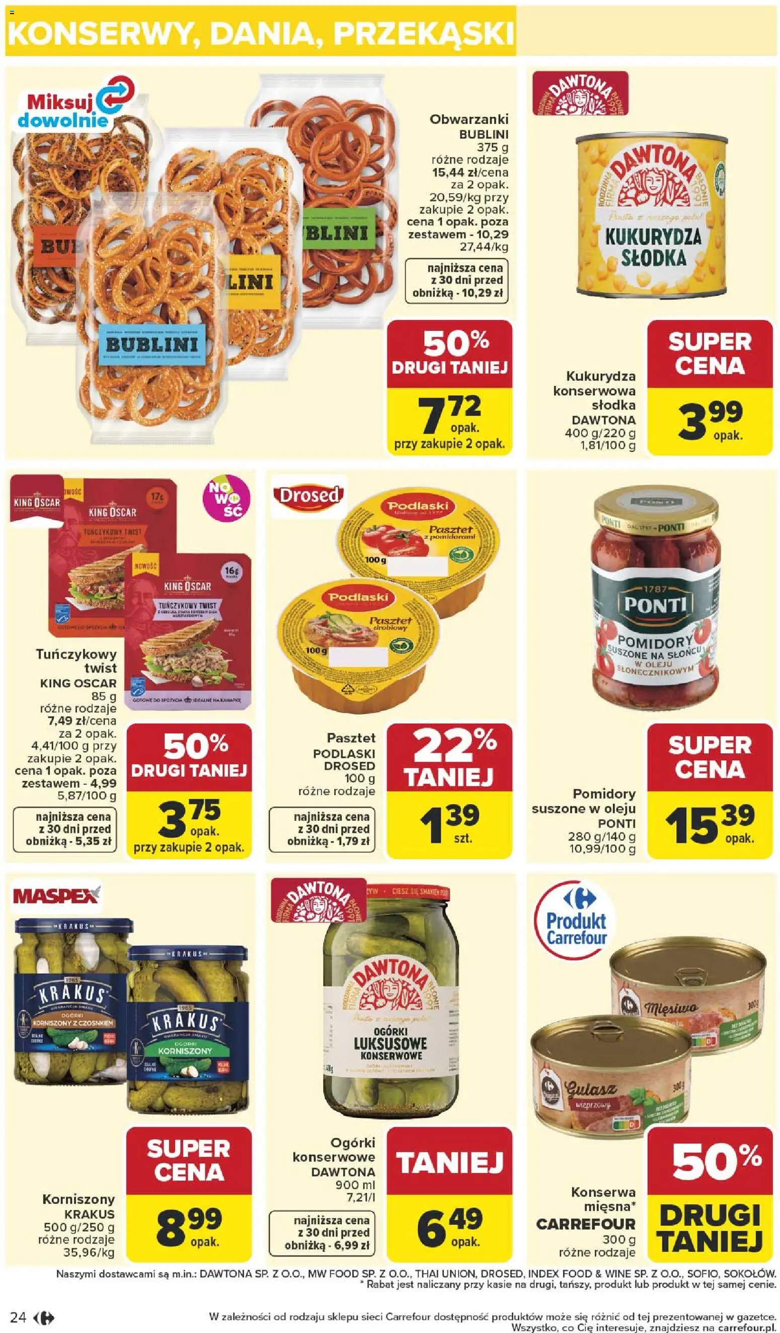 Carrefour gazetka od 27.04.2026 | Strona: 26 | Produkty: Kukurydza, Pomidory, Gulasz, Ogórki