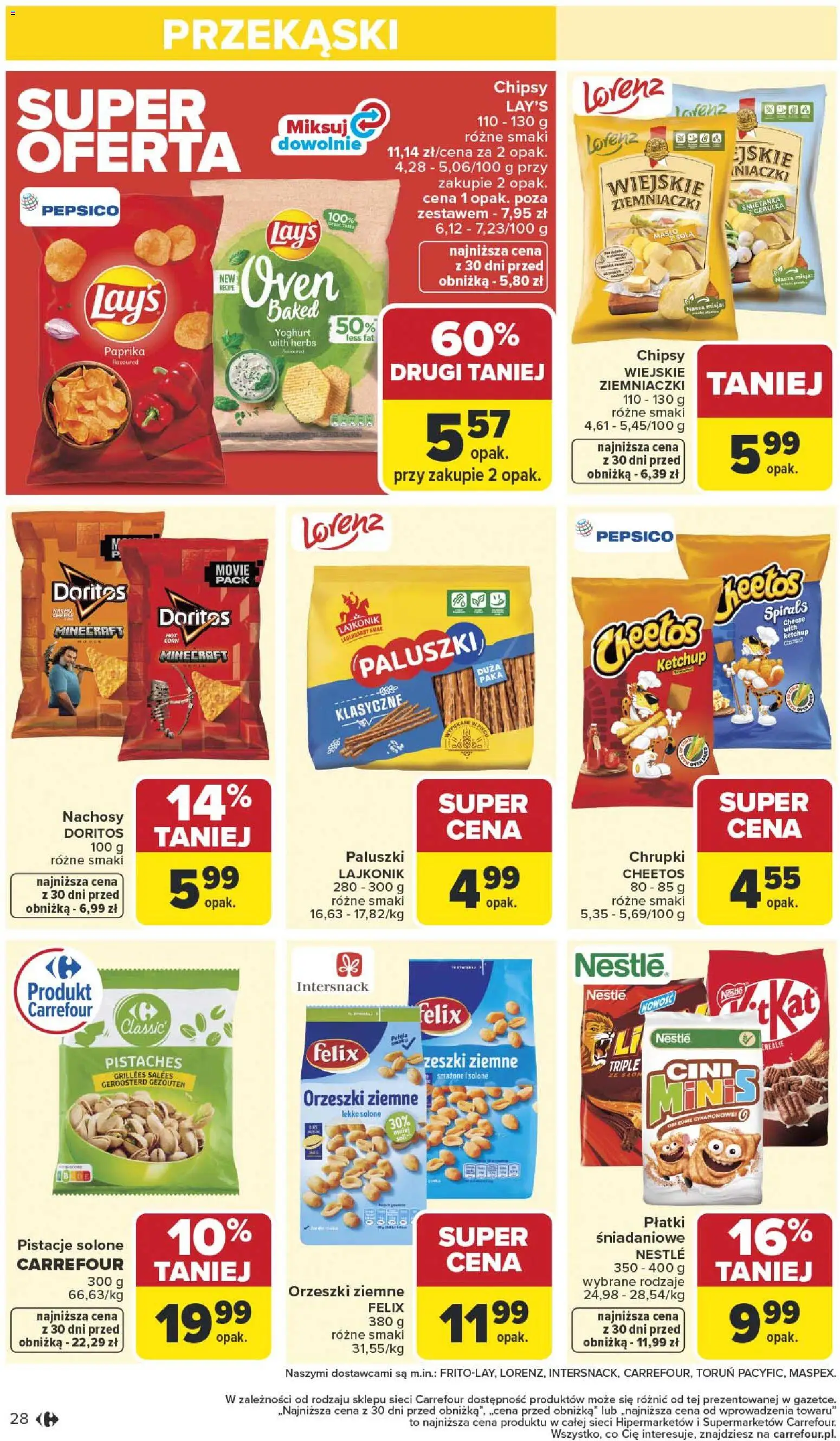 Carrefour Gazetka od 05.01.2026 | Strona: 30 | Produkty: Chipsy, Chrupki, Doritos, Płatki