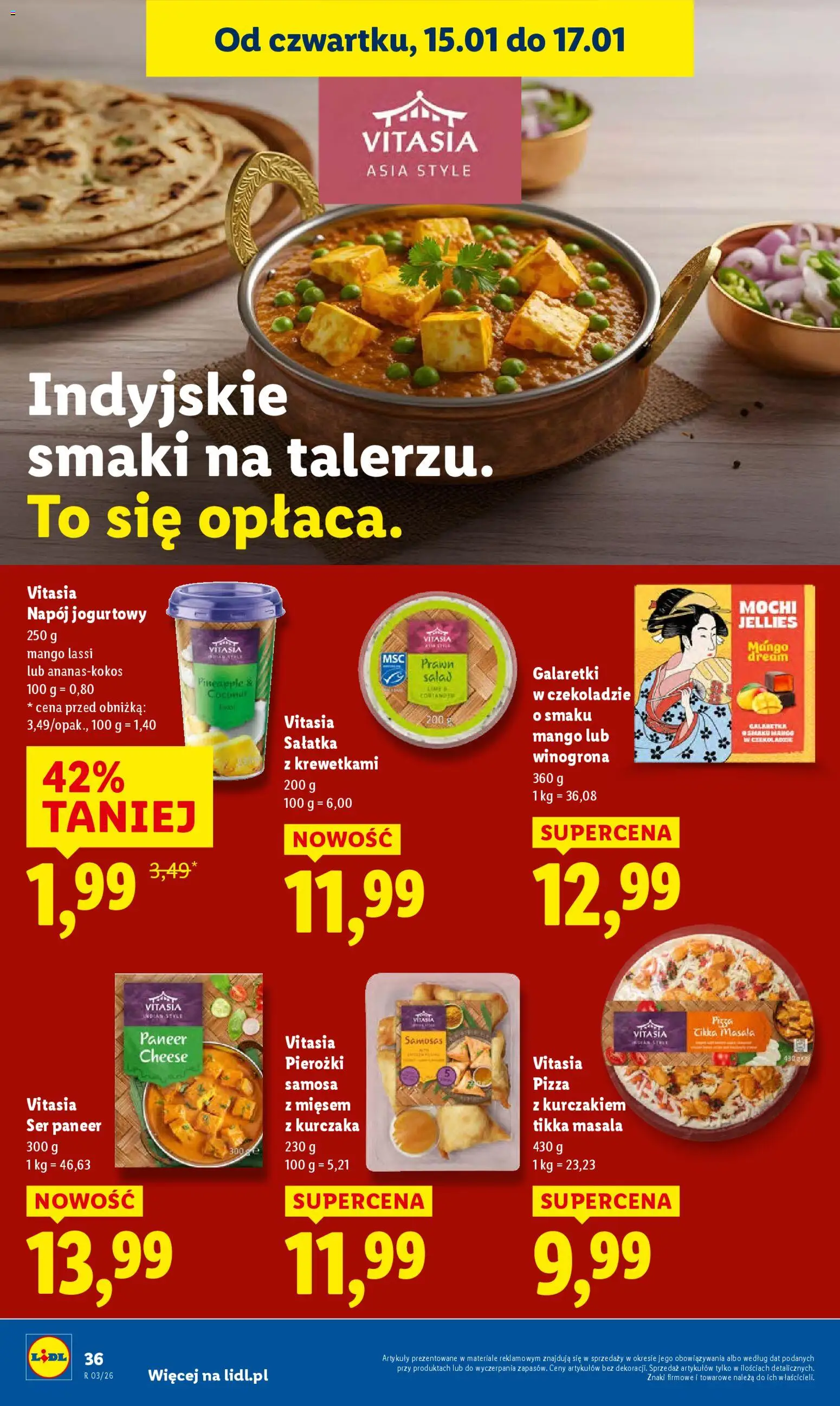 Lidl Gazetka od 15.01.2026 | Strona: 36 | Produkty: Mango, Tikka masala, Pizza, Sałatka