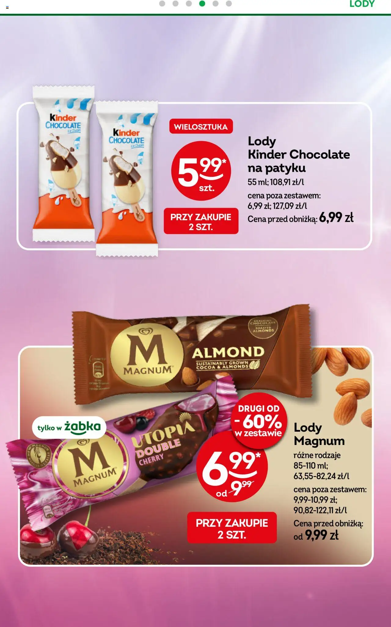 Żabka Gazetka od 04.06.2025 | Strona: 37 | Produkty: Lody Magnum, Lody