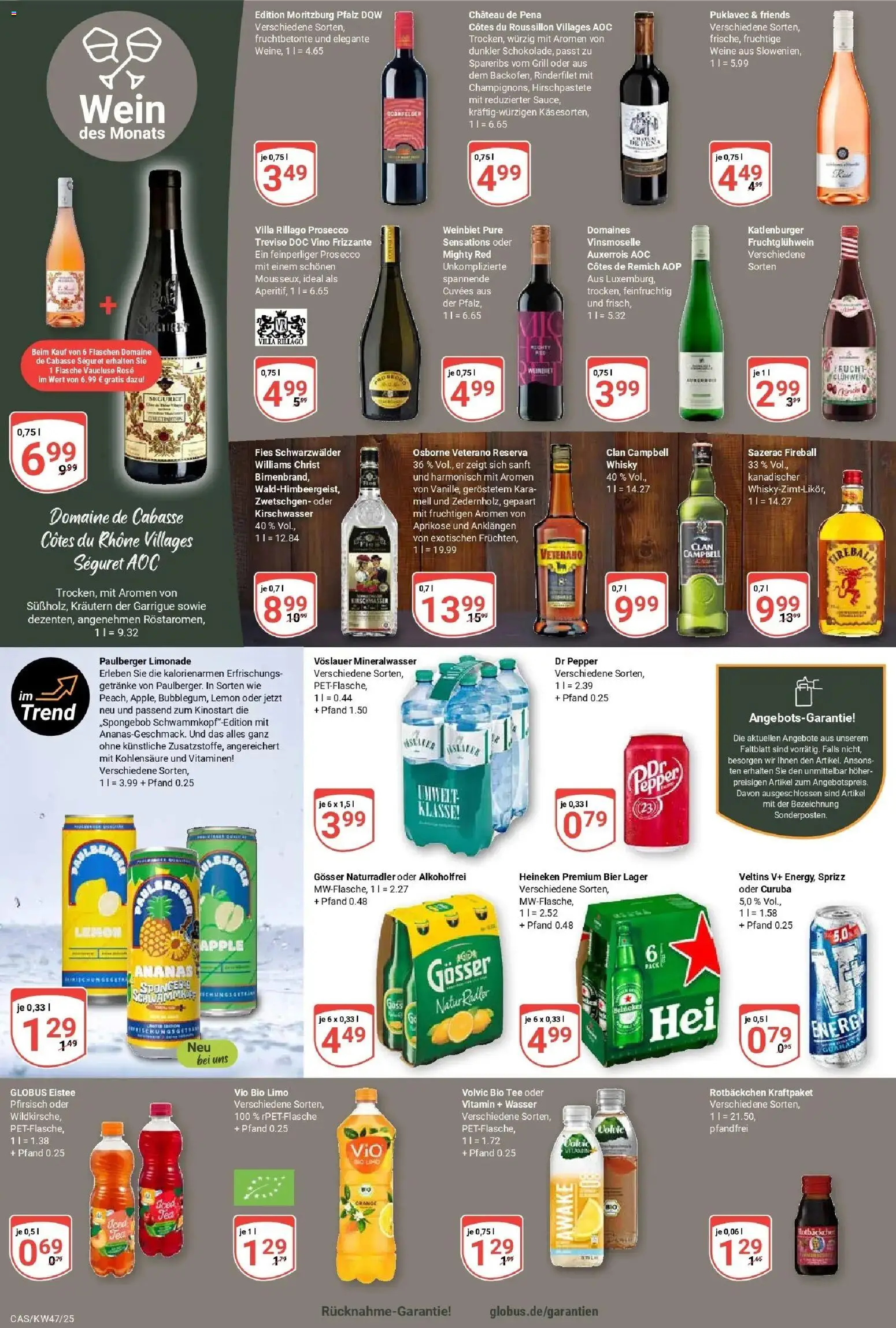 Globus prospekt Castrop-Rauxel	 – gültig ab 17.11.2025 | Seite: 16 | Produkte: Bier, Limonade, Heineken, Prosecco