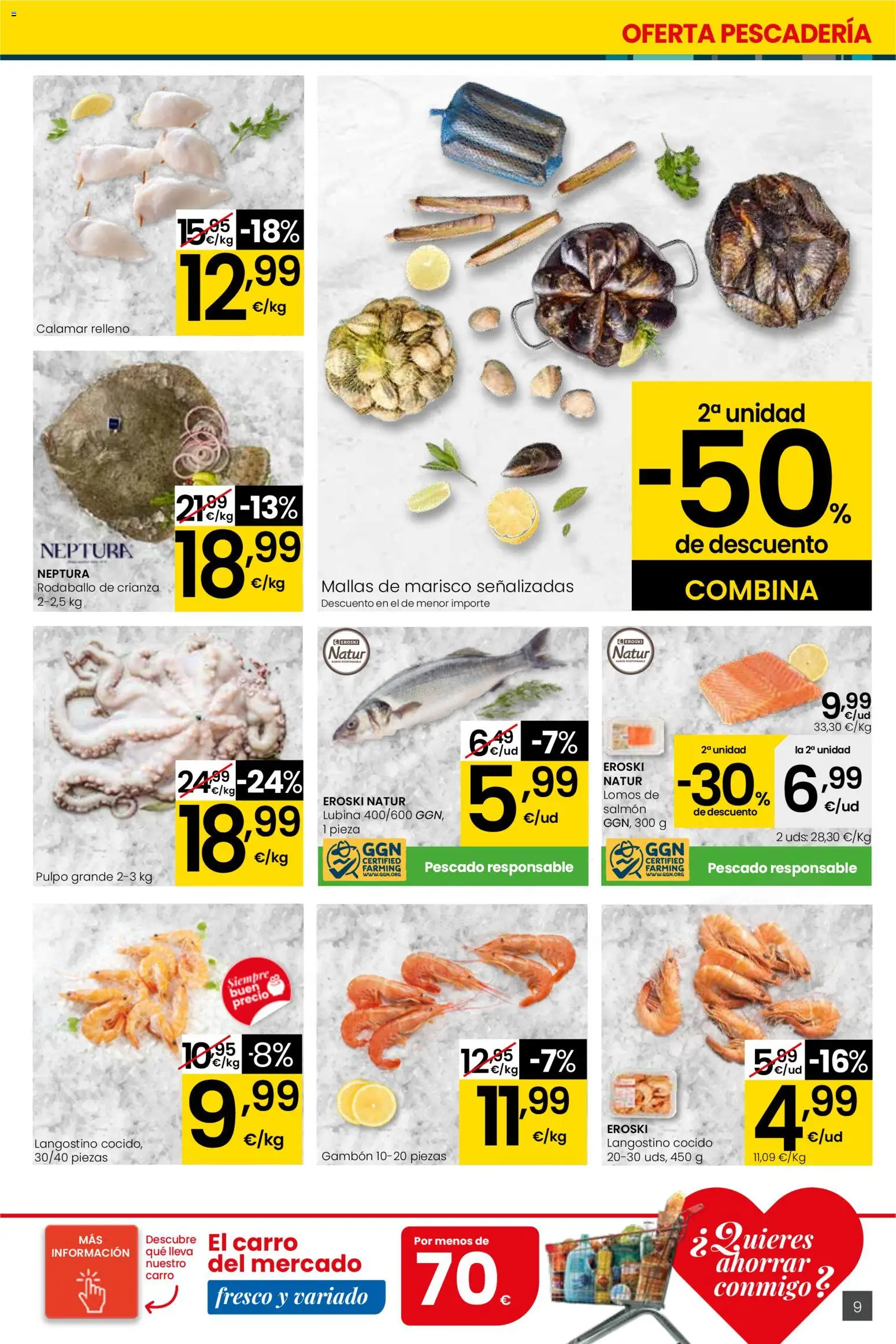 Eroski - Quieres ahorrar conmigo Center │ válido desde el 26.03.2026 | Página: 9 | Productos: Pescado, Langostino