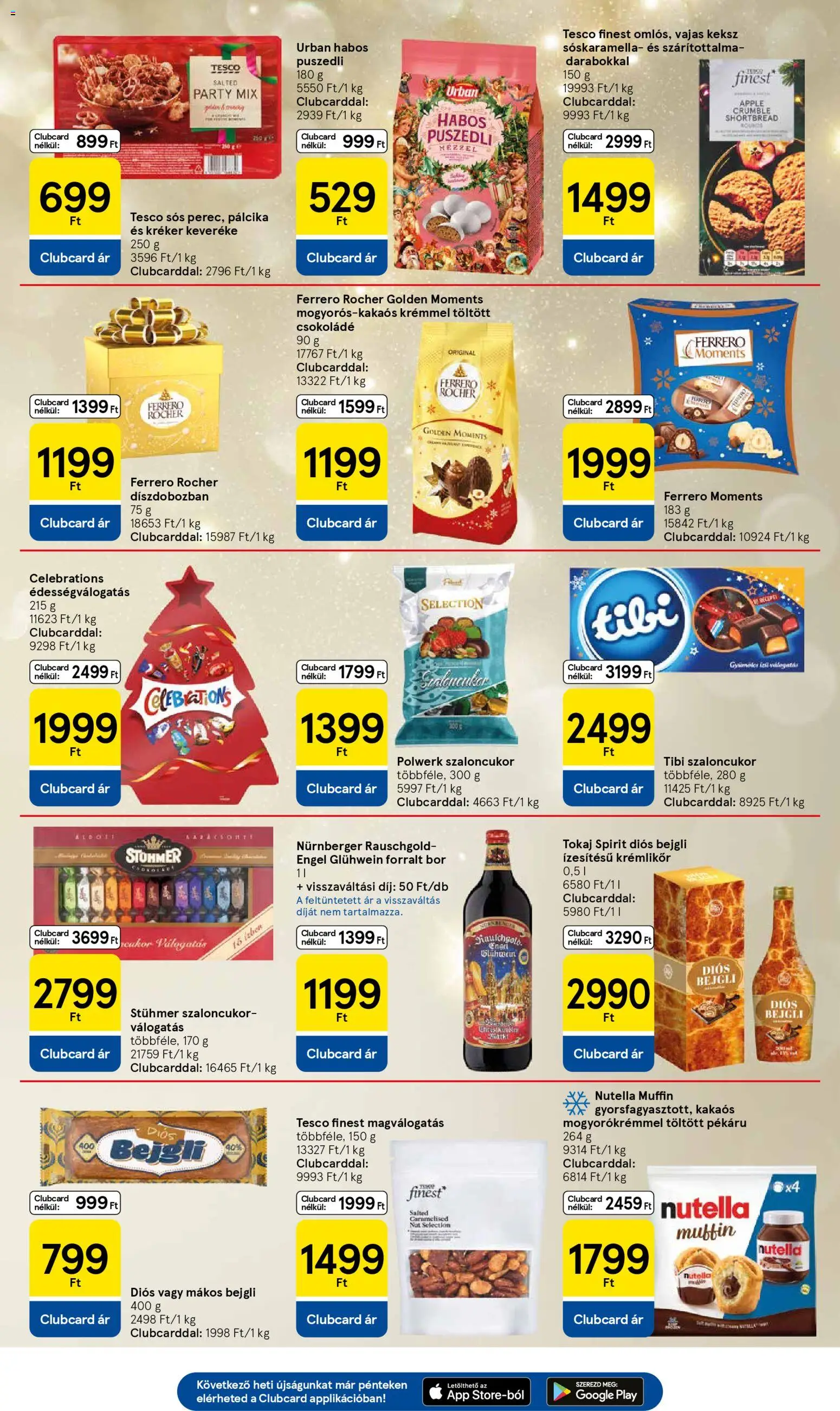 Tesco akciós ujság - amely érvényes a következő dátumtól: 11.12.2025 | Oldal: 5 | Termékek: Krémlikőr, Szaloncukor, Ferrero rocher, Puszedli