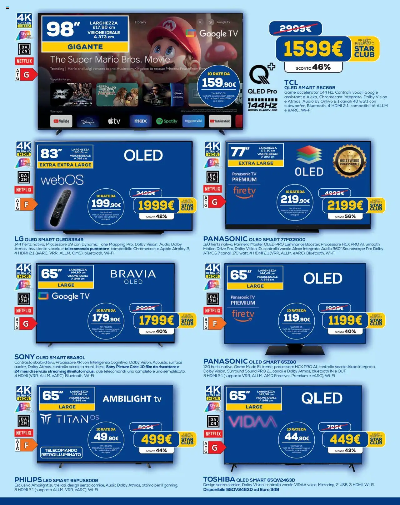Volantino Euronics del 31.07.2025 | Pagina: 9 | Prodotti: Telecomando, Top, The, TV