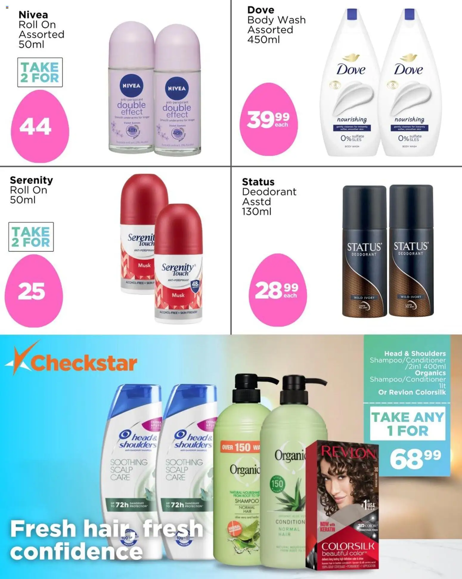 New Check Star catalogue – valid from 08.04.2026 | Page: 8 | Products: Shampoo, Antiperspirant, Herbs, Body wash