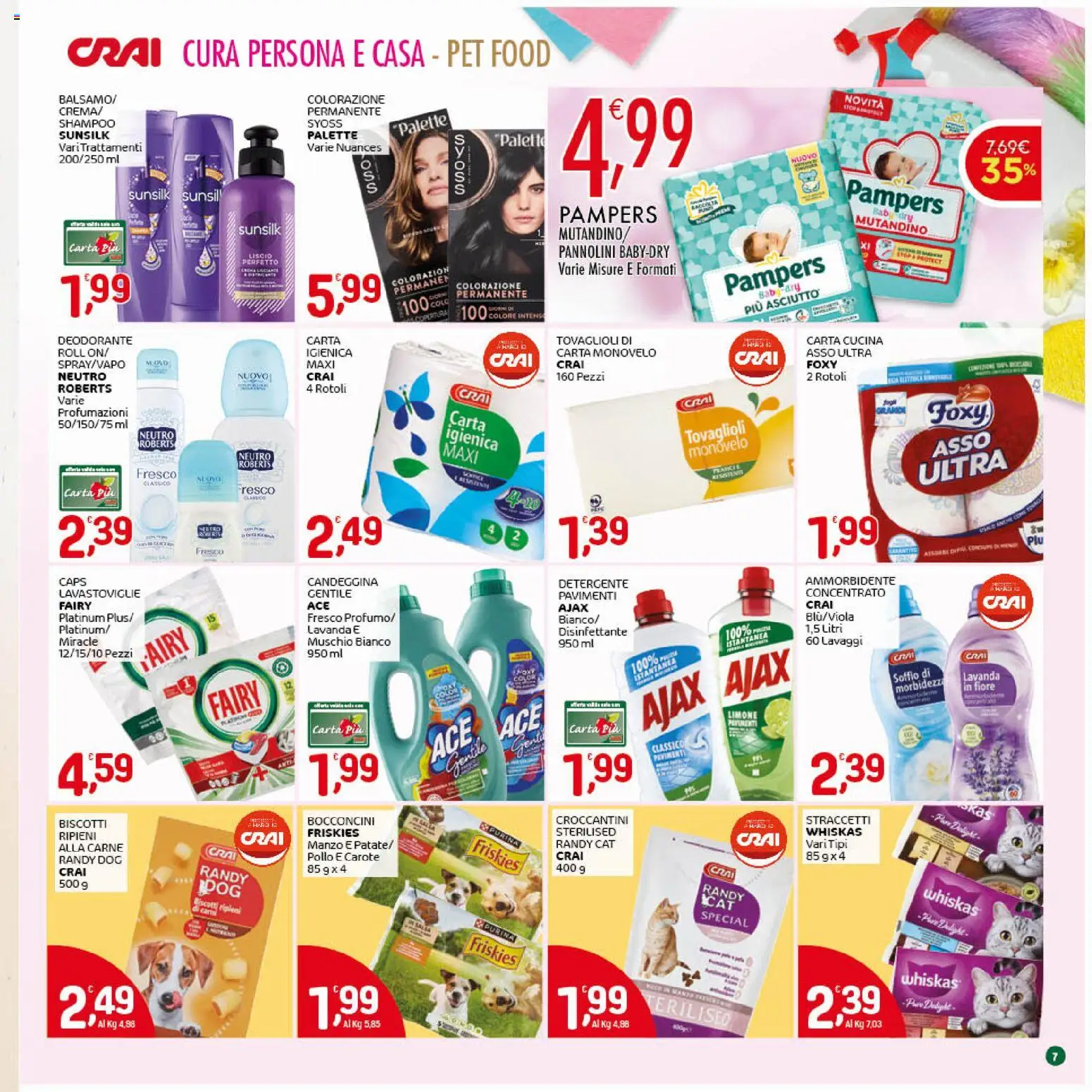 Volantino CRAI del 19.03.2026 | Pagina: 7 | Prodotti: Pannolini, Pollo, Carote, Lavastoviglie