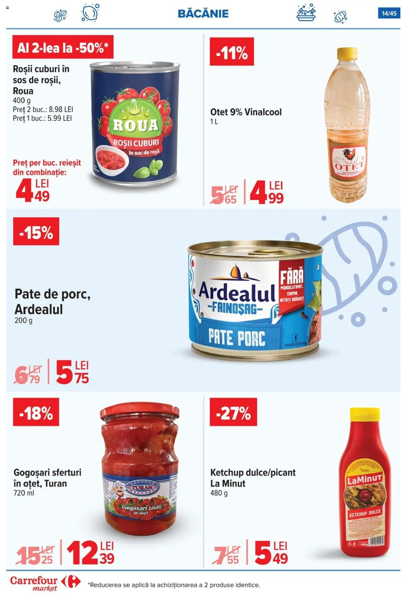 Noul catalog Carrefour – valabil de la 15.10.2025 | Pagină: 17 | Produse: Pate, Suc, Roșii, Ketchup