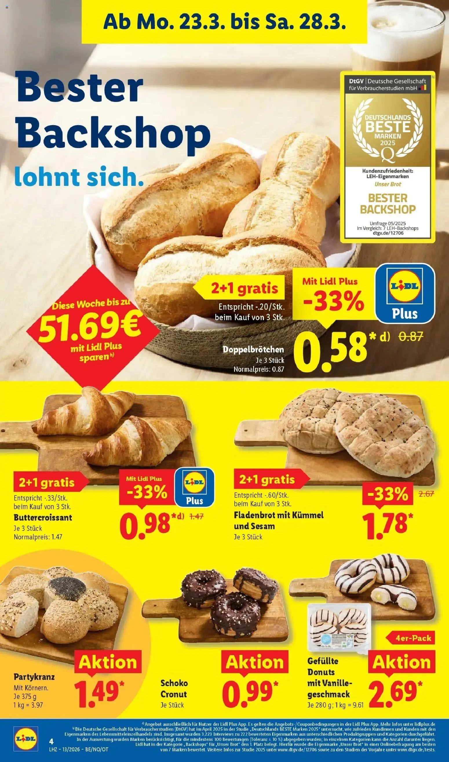 Lidl Prospekt Hamburg – gültig ab 23.03.2026 | Seite: 6 | Produkte: Donuts, Brot