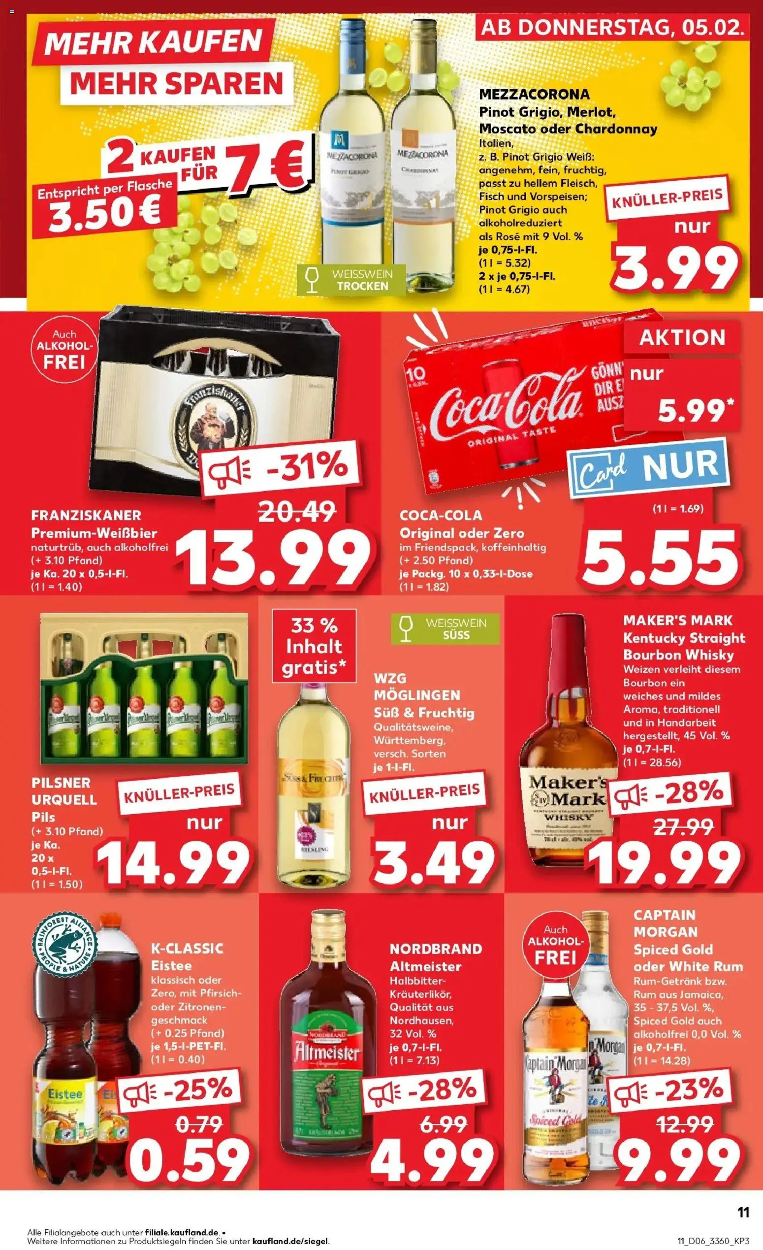 Kaufland prospekt Wittstock Dosse	 – gültig ab 05.02.2026 | Seite: 11 | Produkte: Pils, Fisch, Pilsner urquell, Captain morgan