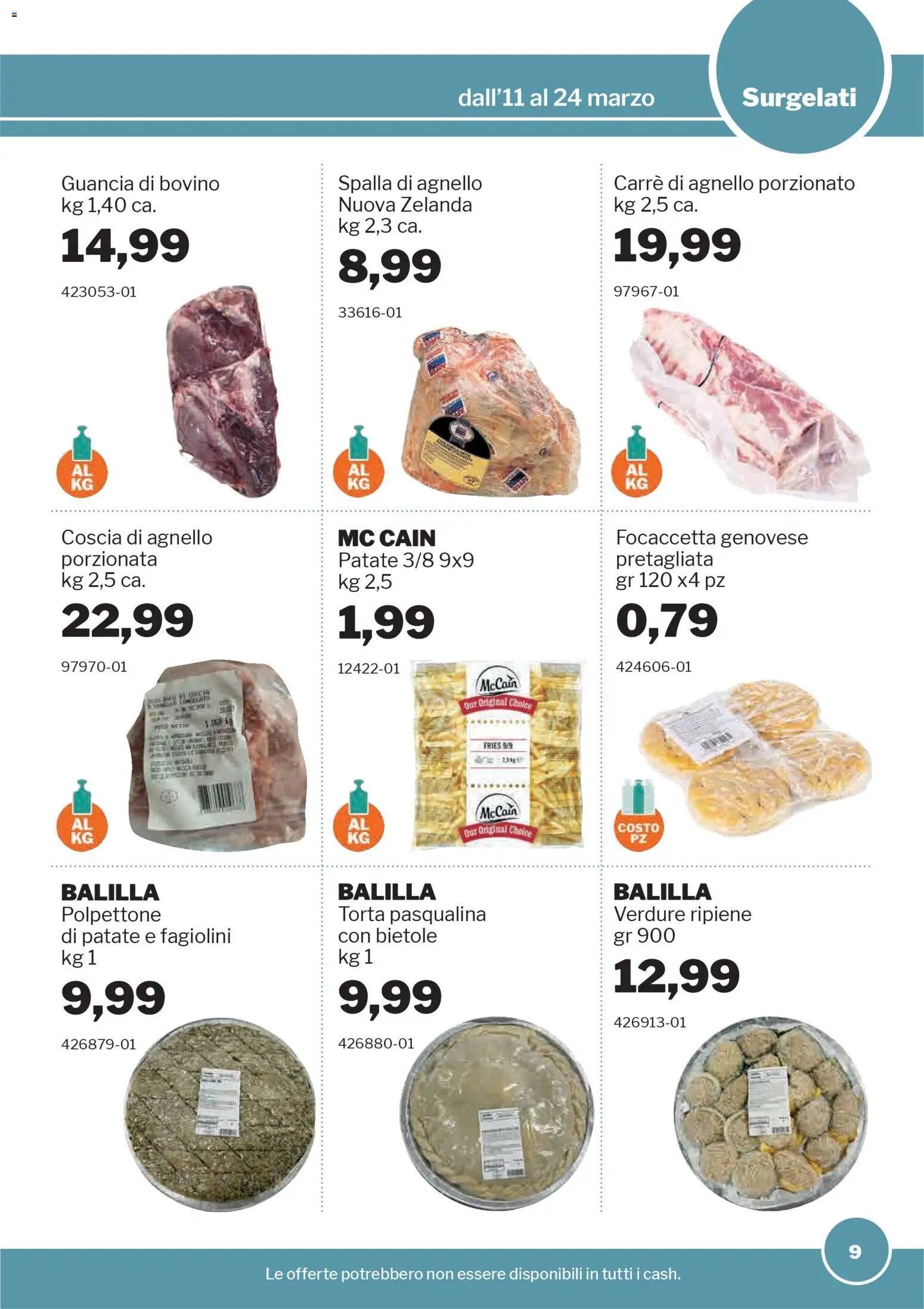 Volantino Sogegross del 11.03.2026 | Pagina: 9 | Prodotti: Patate, Verdure, Torta, Agnello