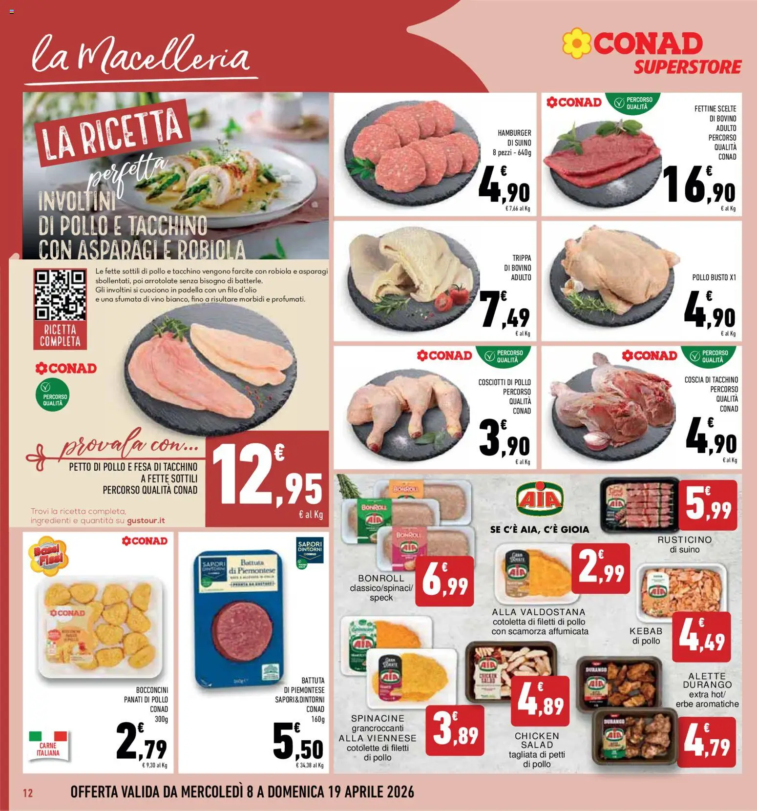 Volantino Conad del 08.04.2026 | Pagina: 12 | Prodotti: Speck, Vino, Asparagi, Padella