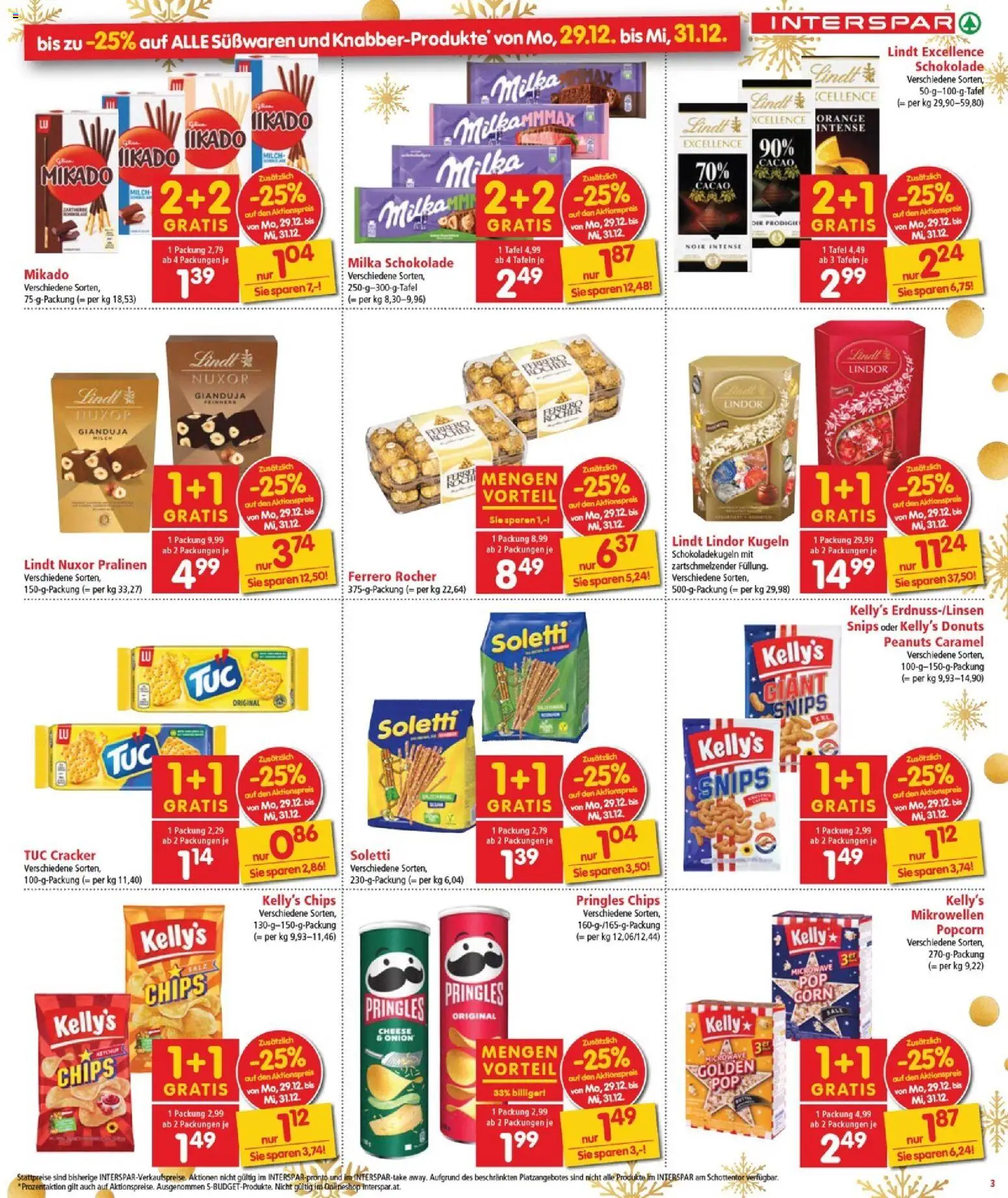 Interspar Flugblatt - Burgenland gültig ab 22.12.2025 | Seite: 3 | Produkte: Chips, Milch, Schokolade
