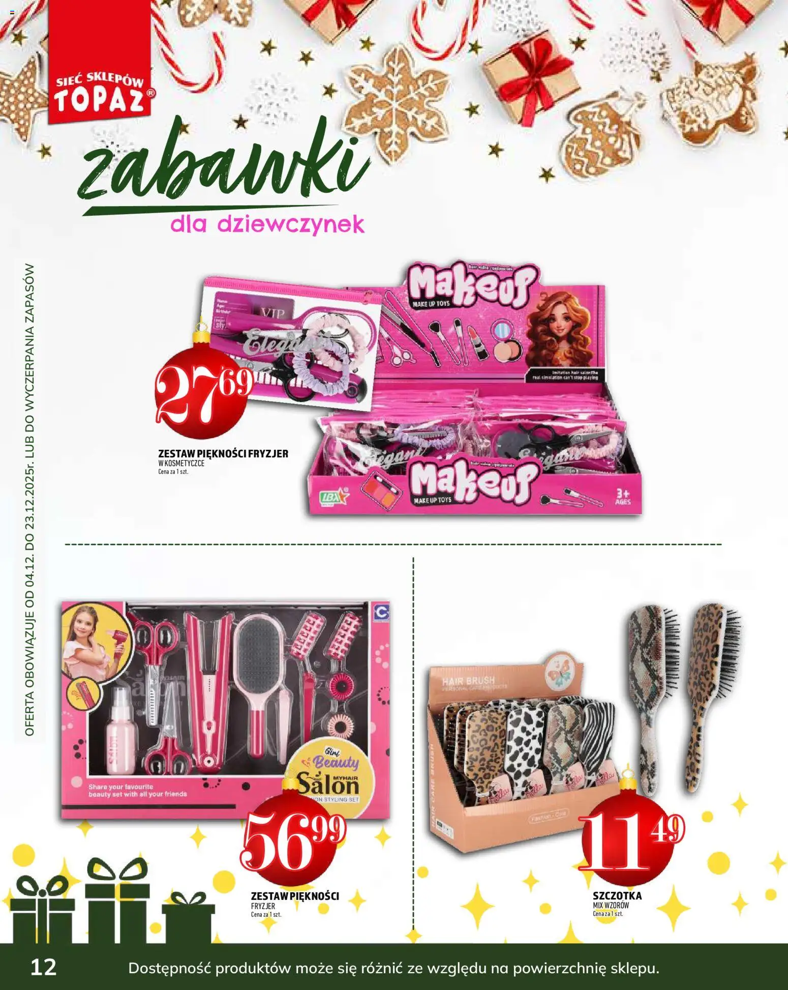 Topaz Gazetka - Podaruj dobre chwile od 04.12.2025 | Strona: 12 | Produkty: Szczotka