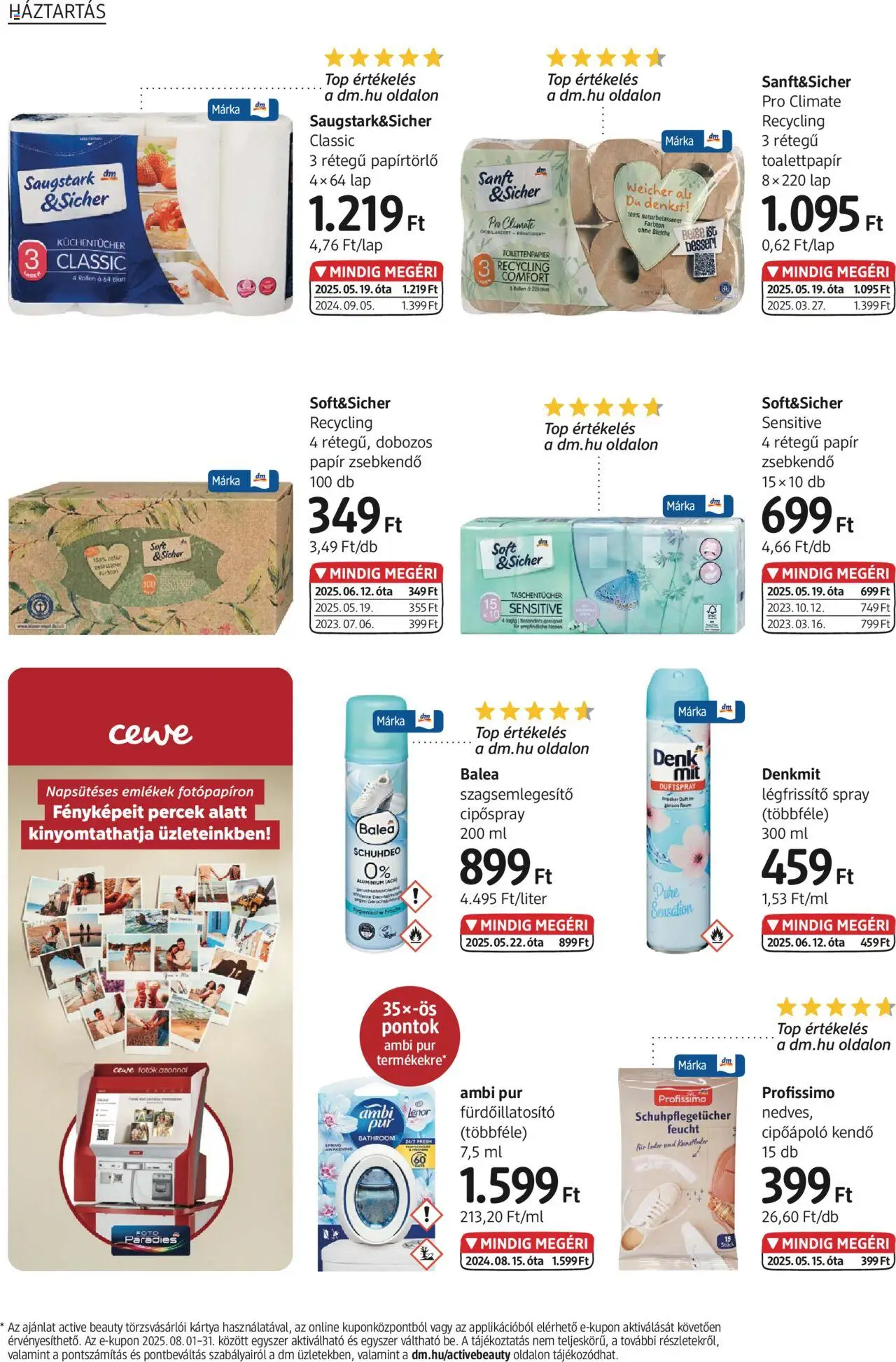 DM Drogerie Markt akciós ujság - amely érvényes a következő dátumtól: 14.08.2025 | Oldal: 30 | Termékek: Kendő, Papírtörlő, Légfrissítő