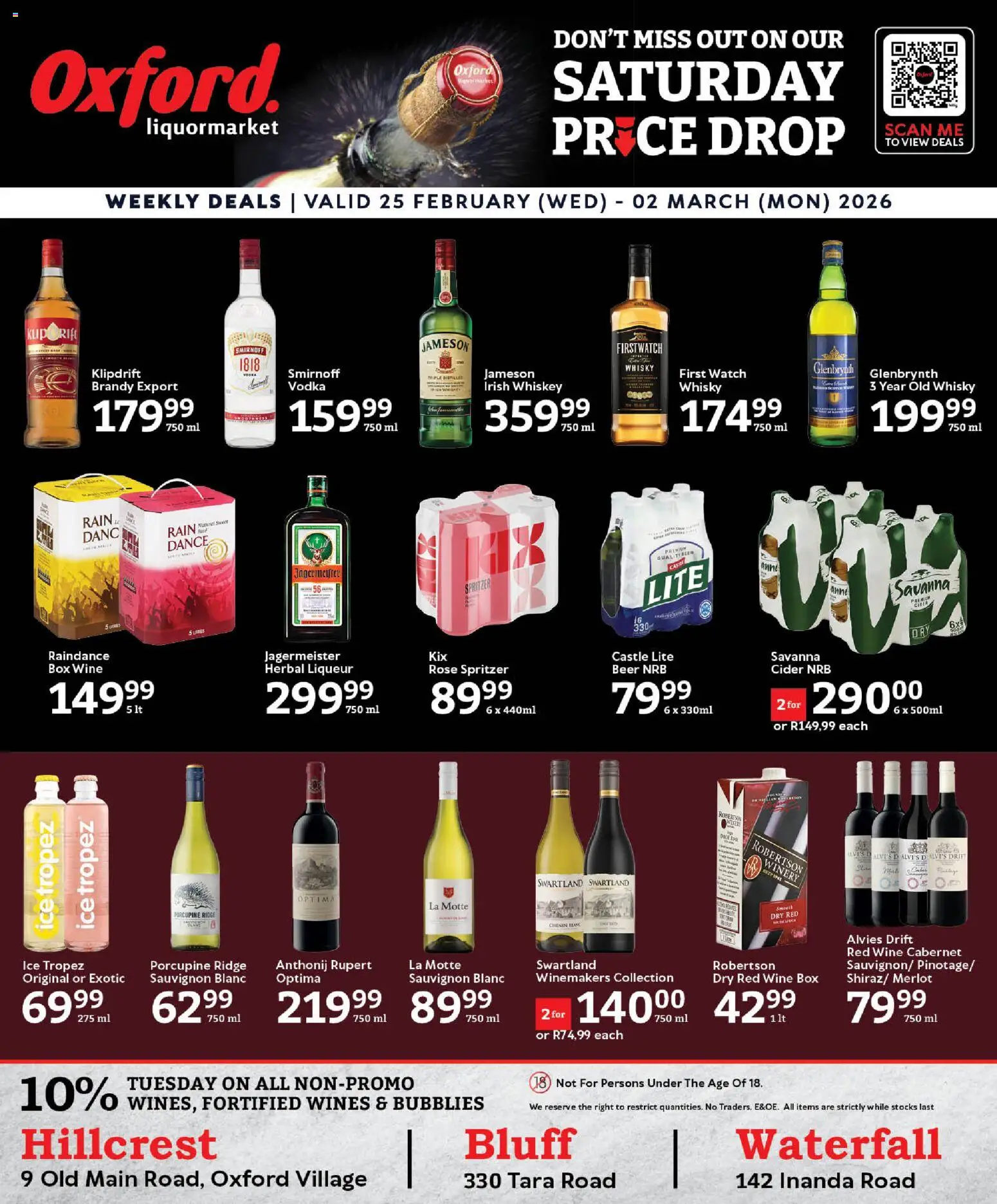 New Oxford Freshmarket catalogue – valid from 25.02.2026 | Page: 16 | Products: Watch, Brandy, Cider, Whiskey