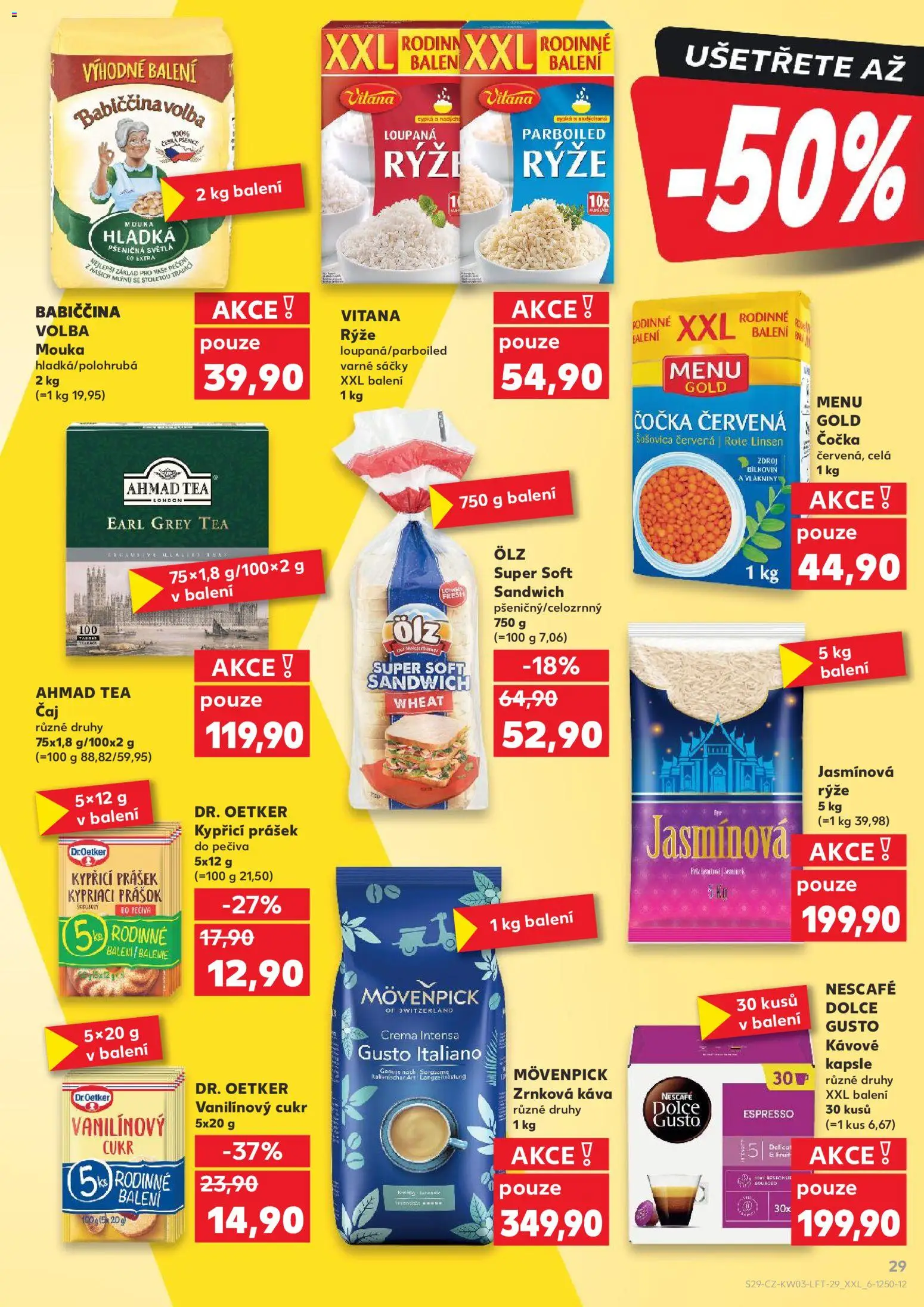 Kaufland leták - Chomutov od 14.01.2026 | Strana: 29 | Produkty: Čočka, Jasmínová rýže, Nescafé, Cukr