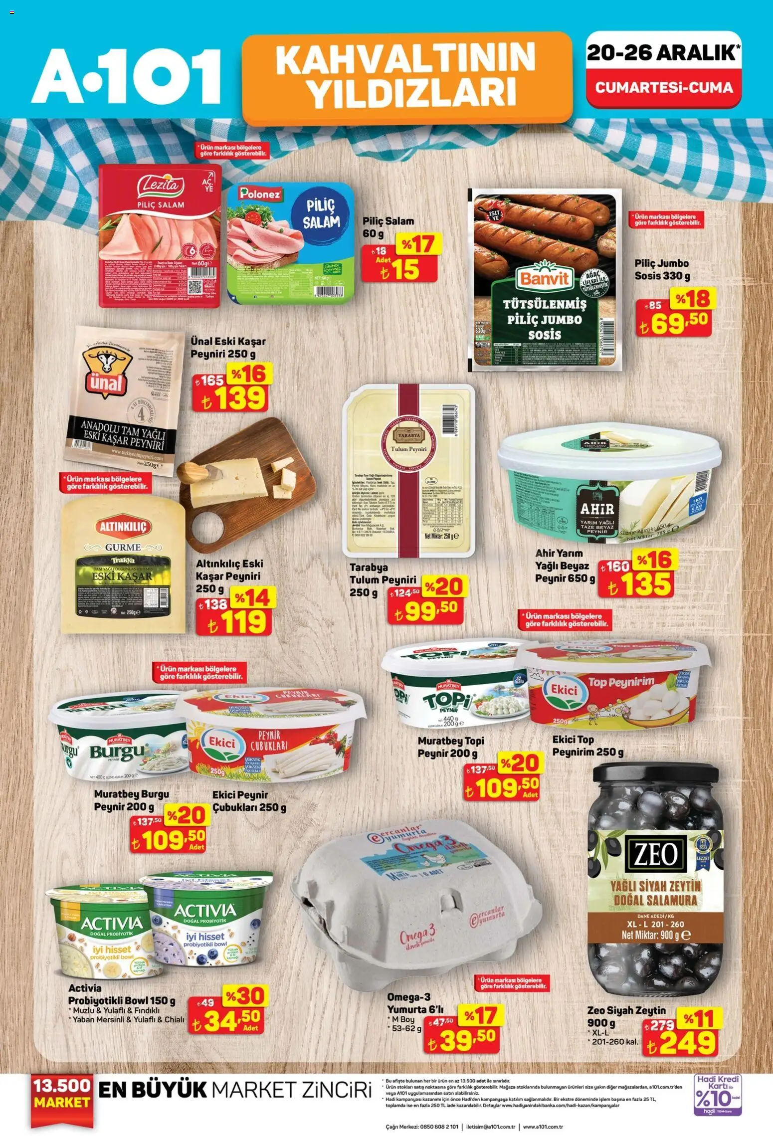 A101 Katalog - 20.12.2025 tarihinden itibaren geçerlidir | Sayfa: 4 | Ürünler: Peynir, Salam, Sosis, Zeytin