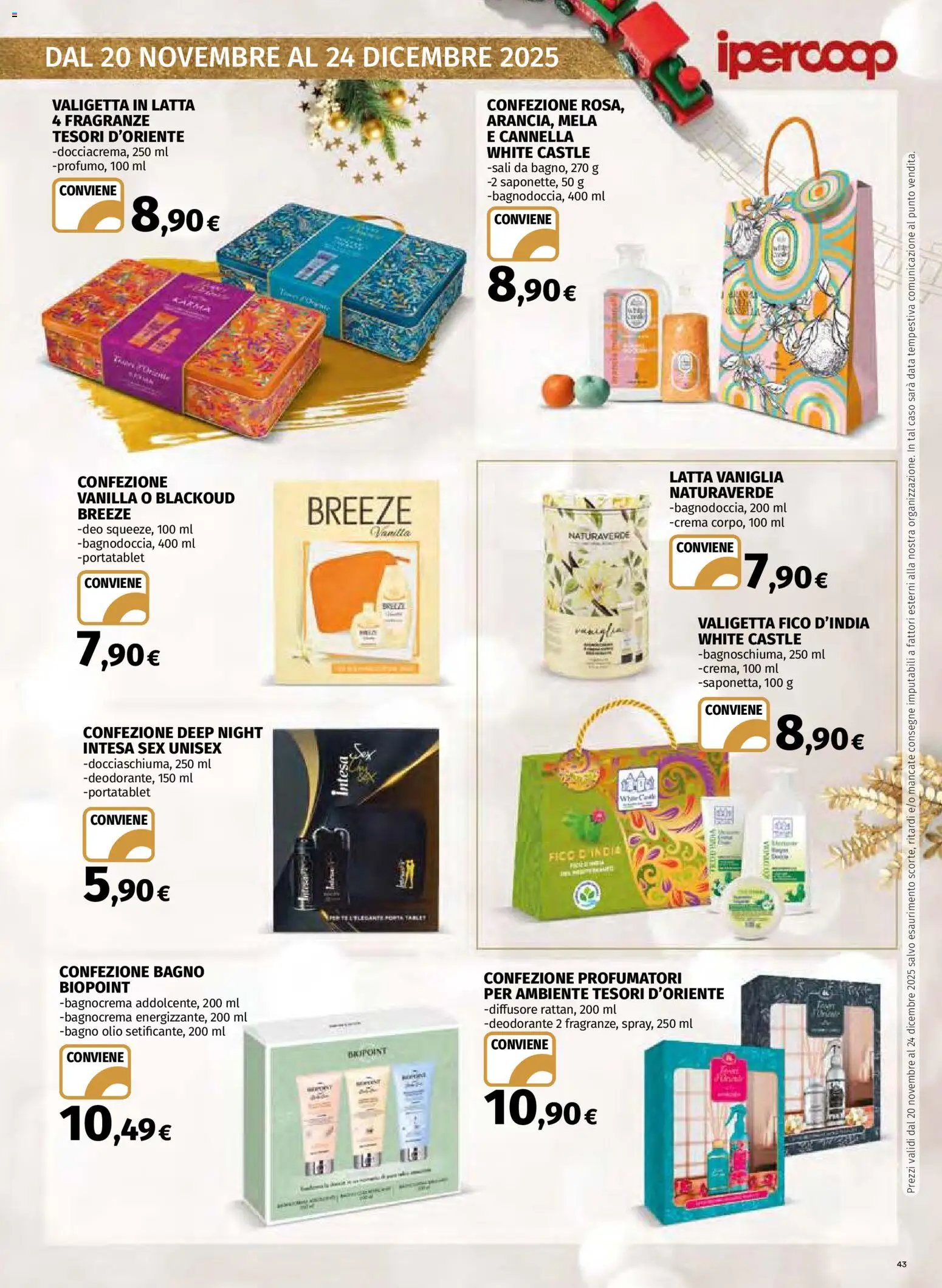 Volantino Ipercoop del 20.11.2025 | Pagina: 43 | Prodotti: Crema, Deodorante, Olio, Bagno