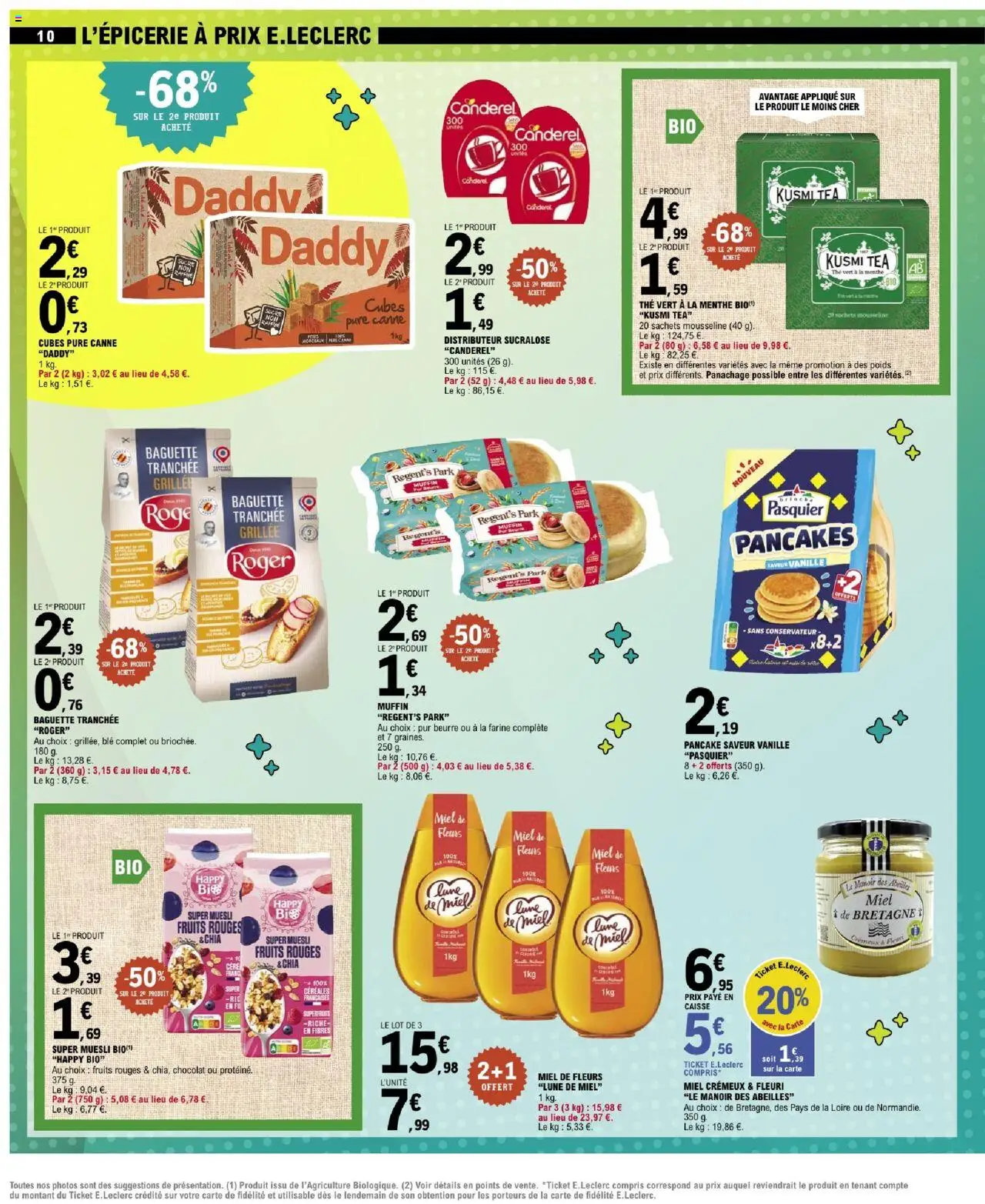 {H1} | Page: 10 | Produits: Menthe, Farine, Beurre, Chocolat