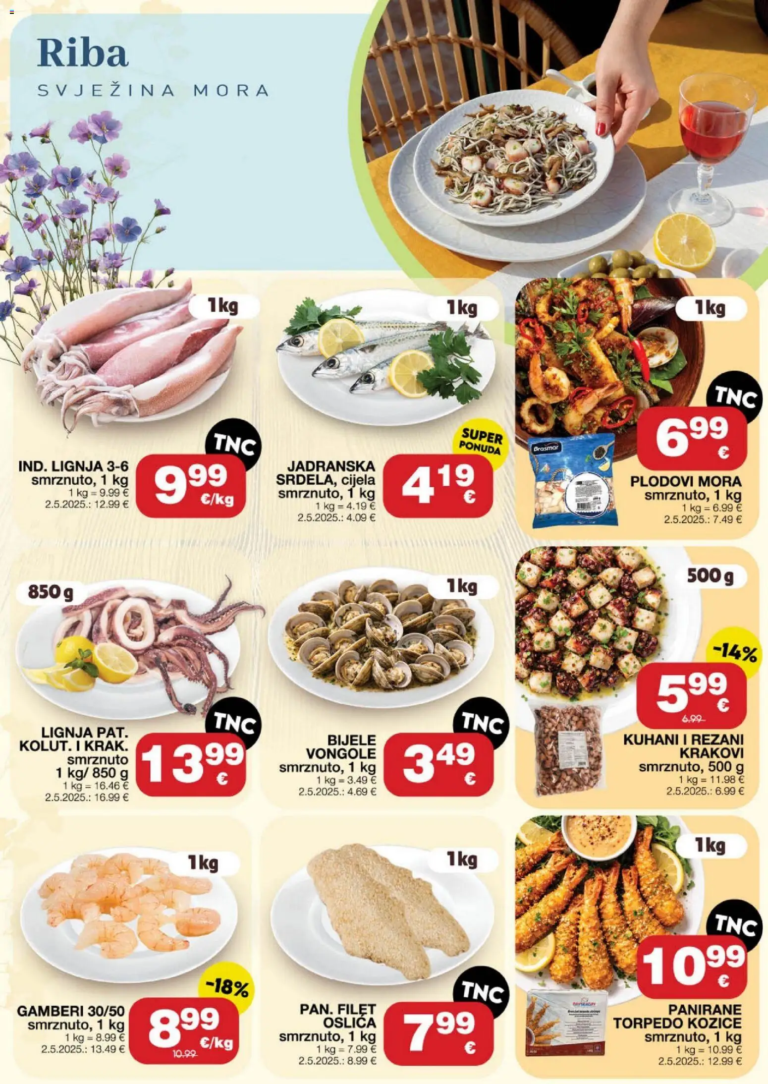 Stanić Diskont katalog | vrijedi od 01.04.2026 | Stranica: 9 | Proizvodi: Gamberi, Riba, Kozice