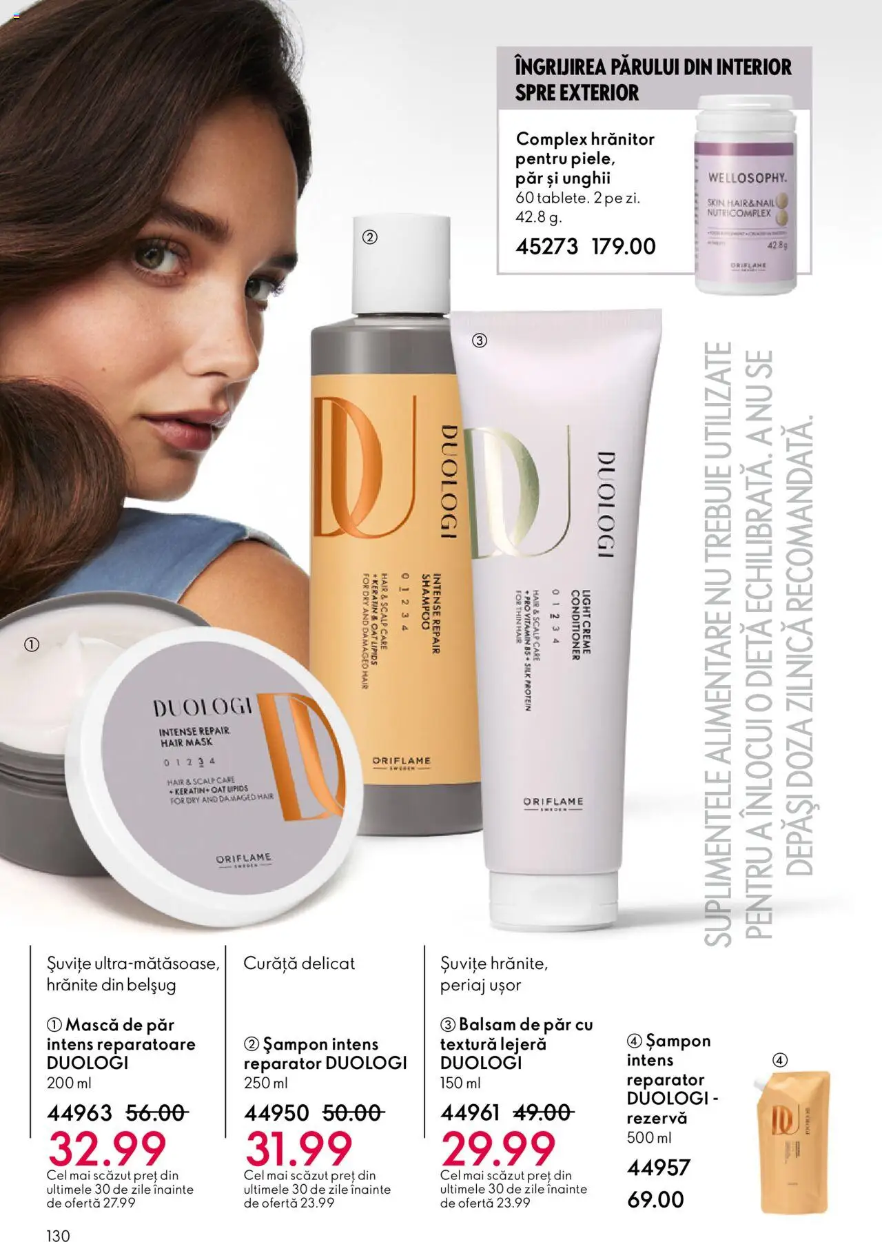 Noul catalog Oriflame – valabil de la 22.10.2025 | Pagină: 130 | Produse: Șampon, Balsam, Mască de păr, Balsam de păr