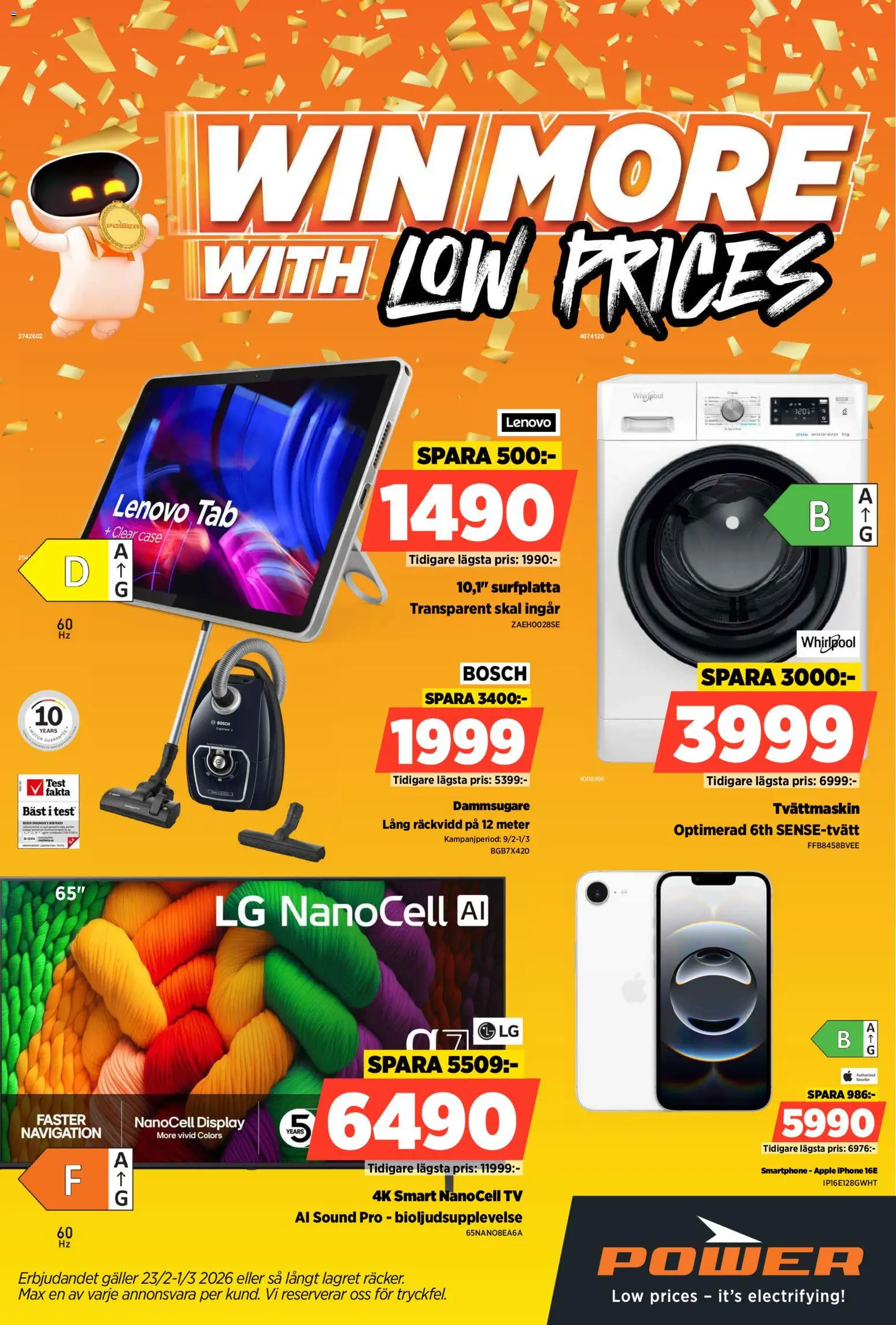 Power reklamblad aktuell från 23.01.2026 | Sida: 1 | Produkter: Galler, Äpple, Tv, Tvättmaskin
